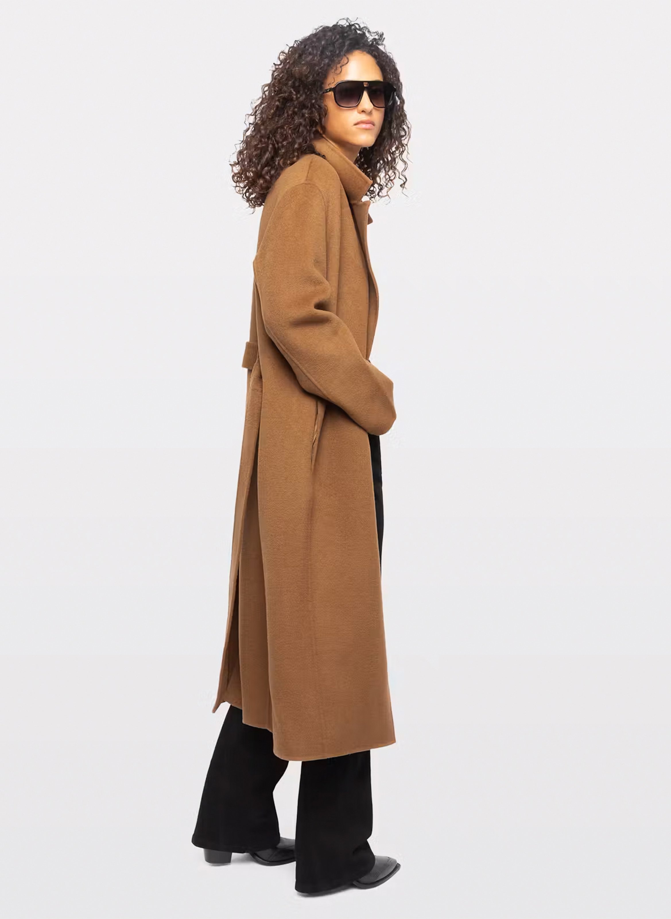 Manteau long ceinturé en laine recyclée mélangée ZADIG&VOLTAIRE Beige