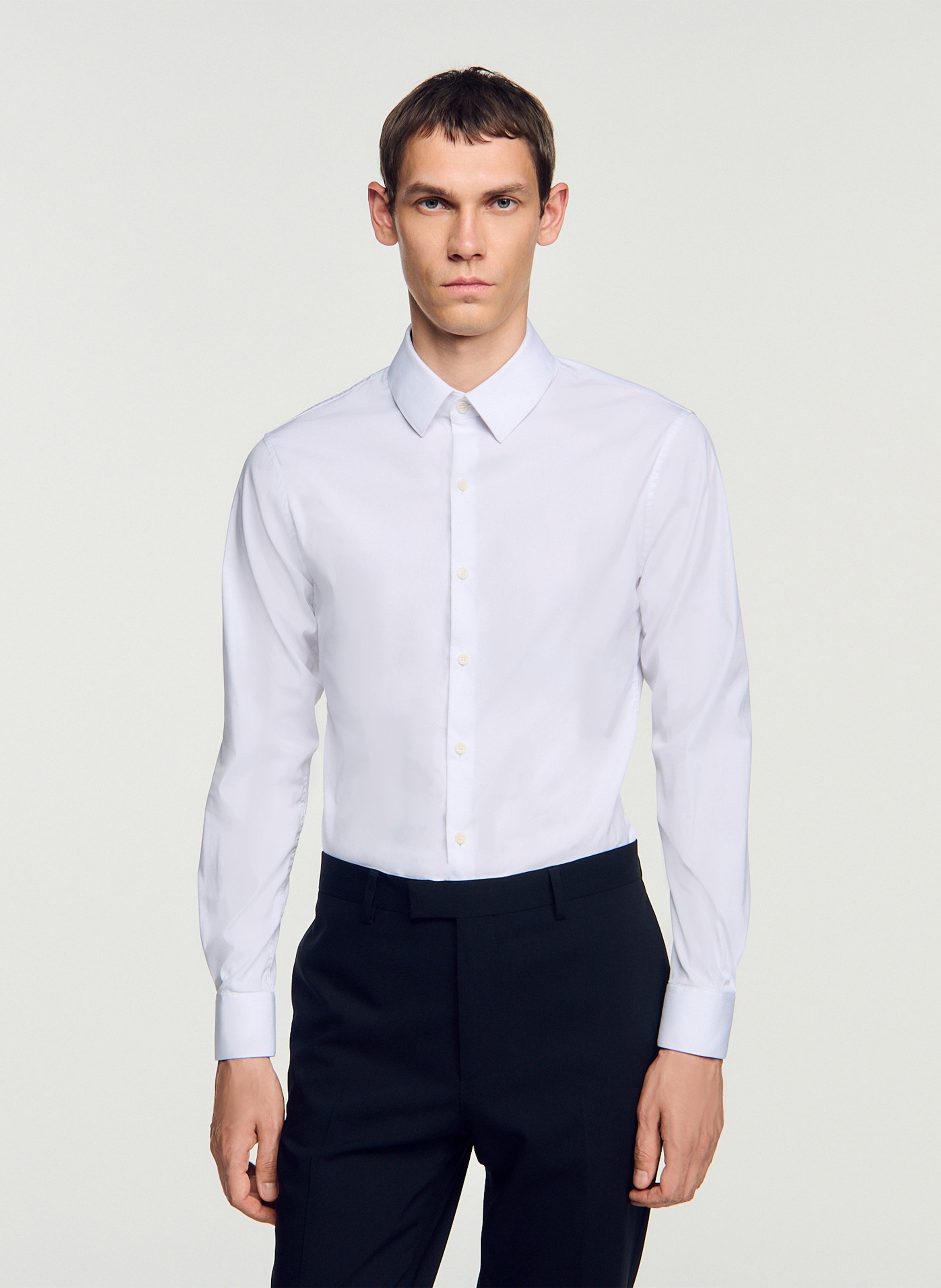 Chemise droite en coton mélangé SANDRO