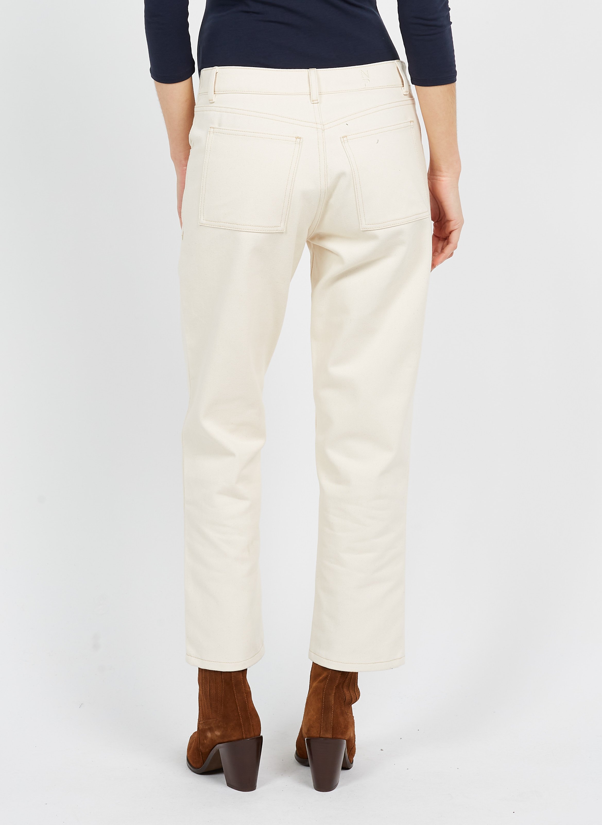 Zwangerschapsjeans van biokatoen NAISSANCE PUBLIQUE Wit