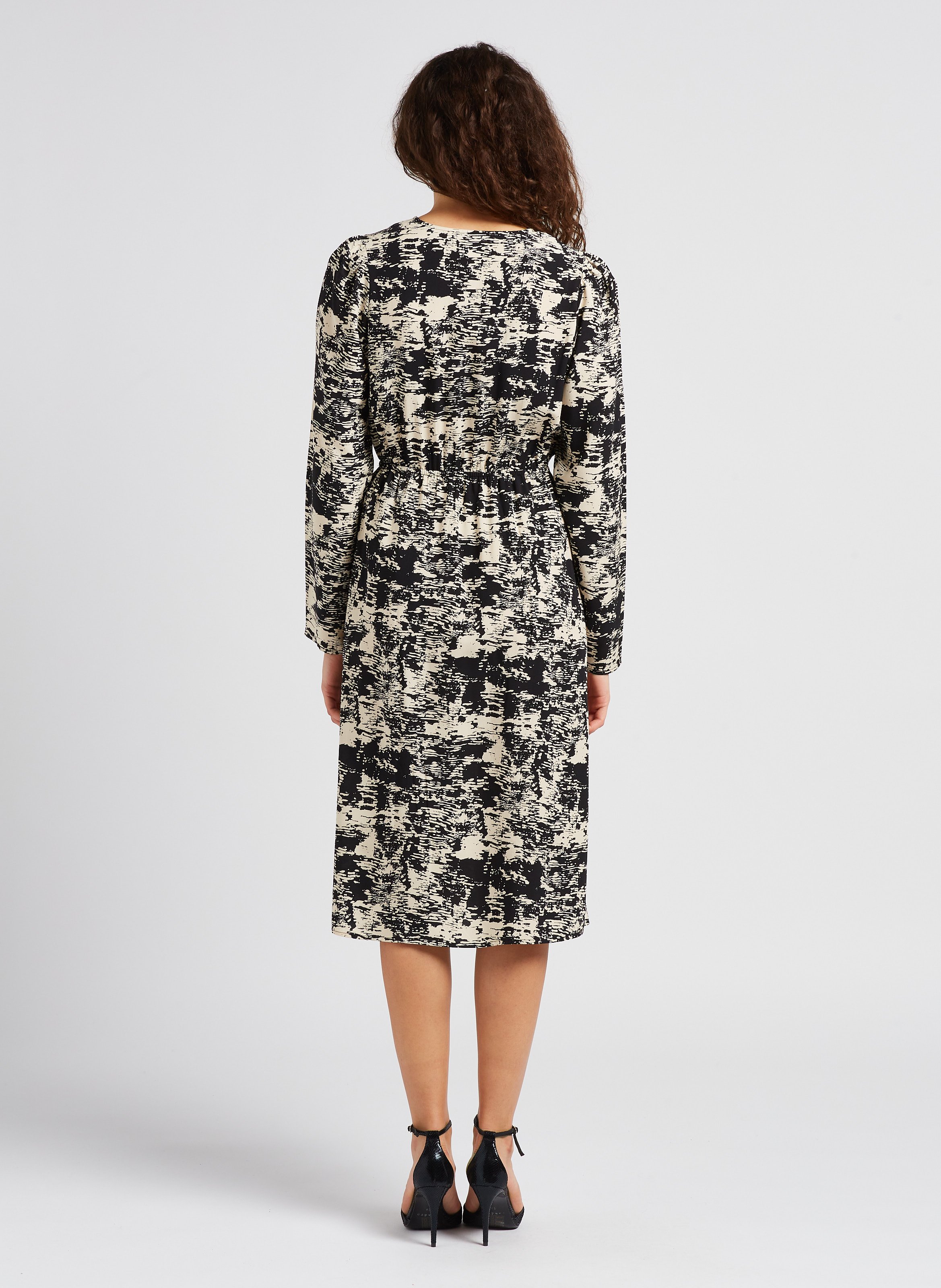 Printed midi dress VILA Beige