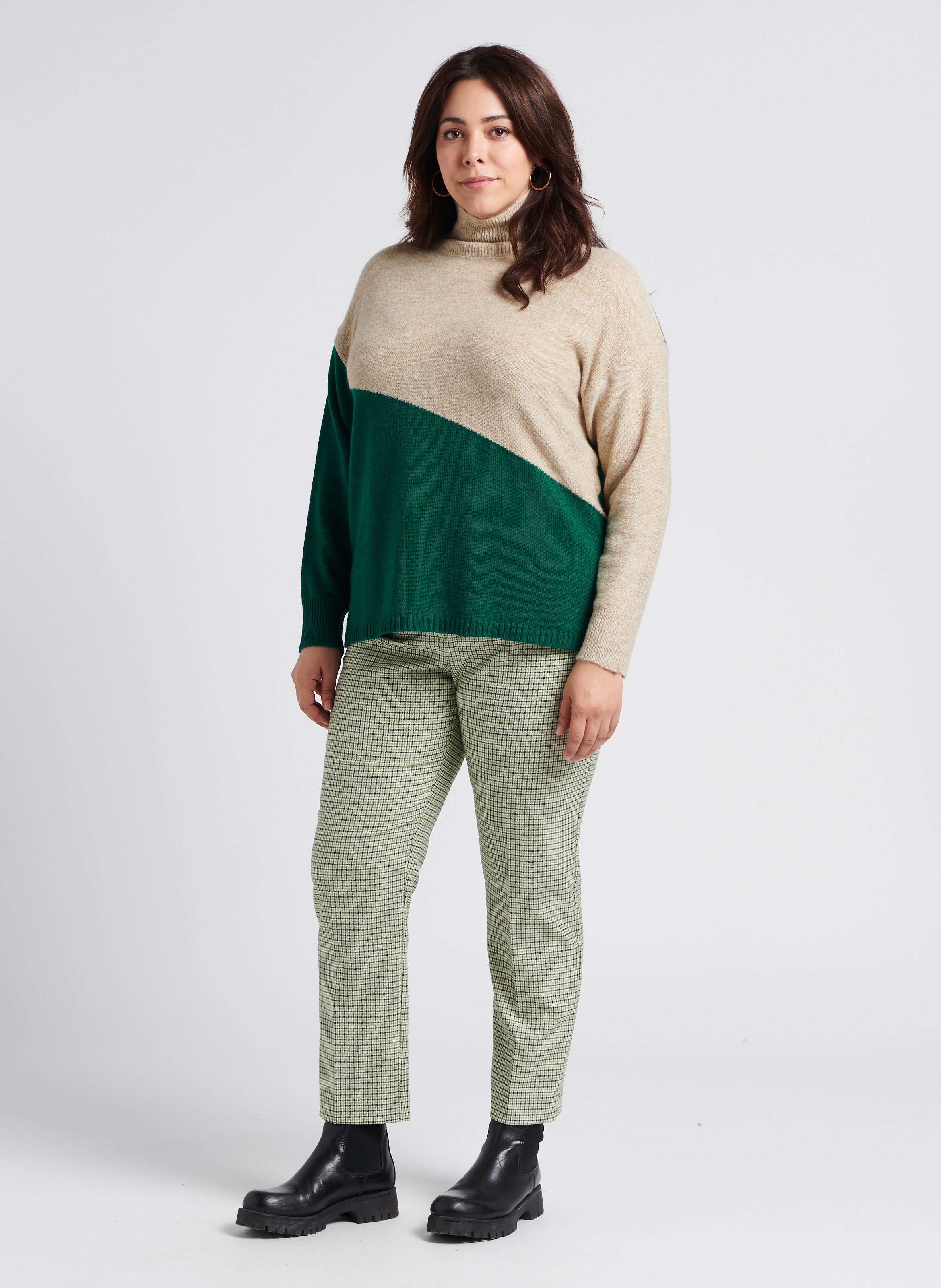 Pantalon droit à motif PERSONA by Marina Rinaldi Vert