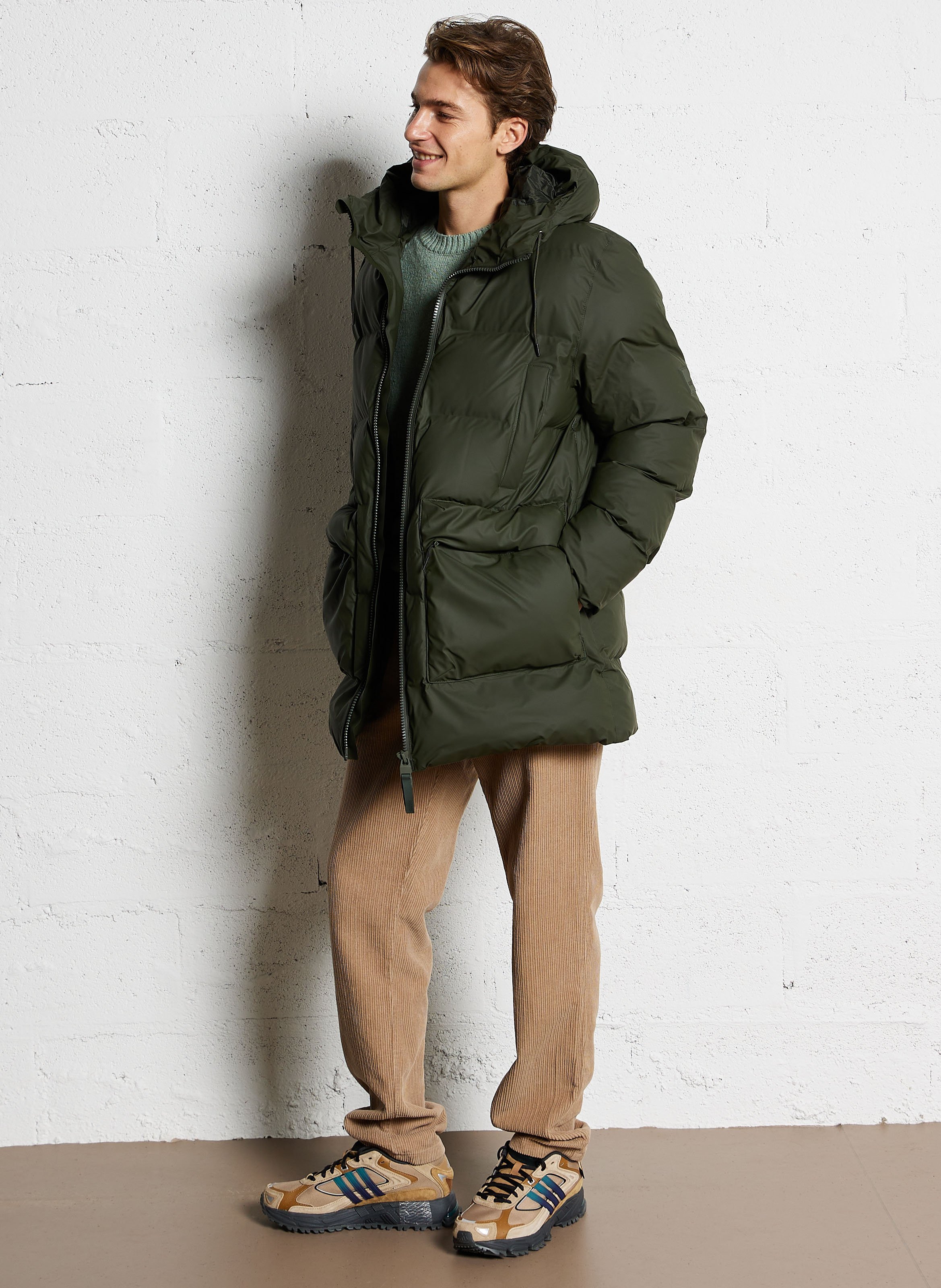 Doudoune imperméable matelassée  RAINS Vert