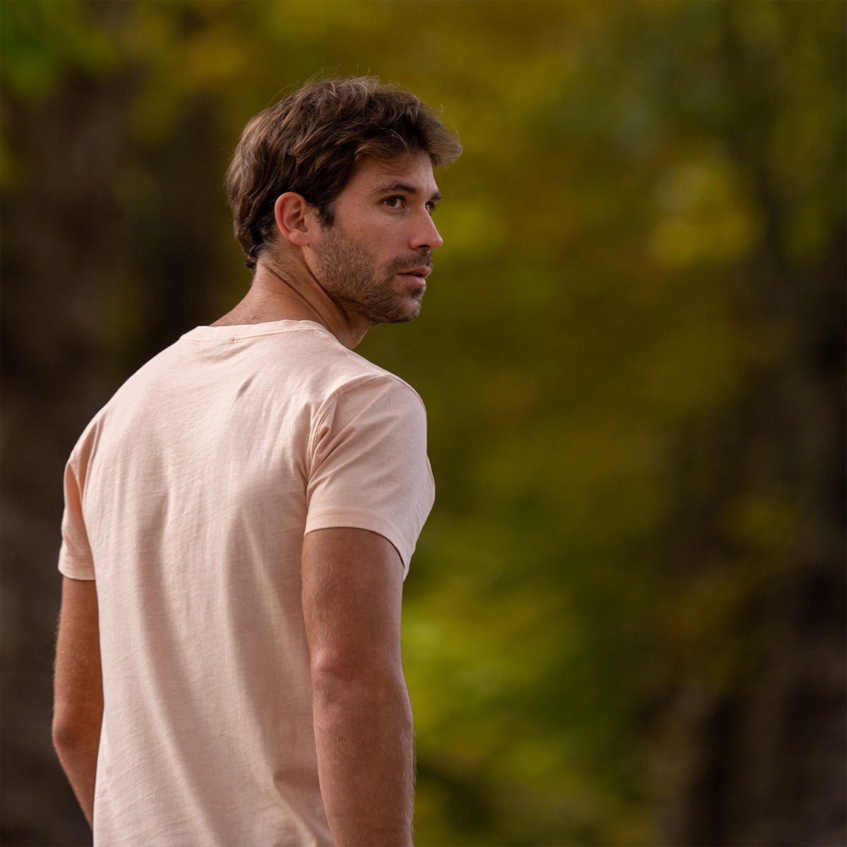 Organic cotton garment-dyed T-shirt BILLYBELT Pink