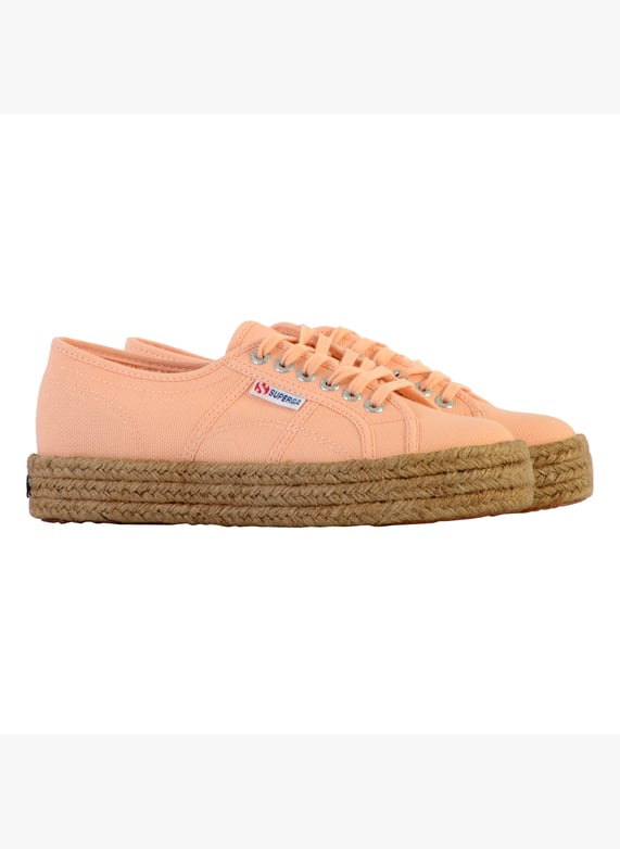 Basket Basse a Lacets Superga Rope Rose Peche Superga Femme 214197 Place des Tendances