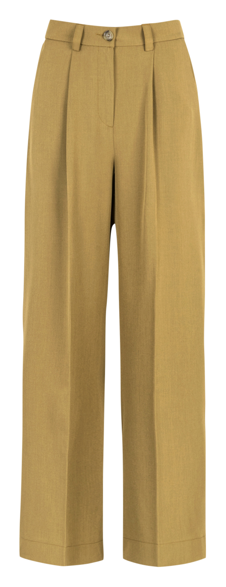 High-waisted pleated pants AN'GE Khaki