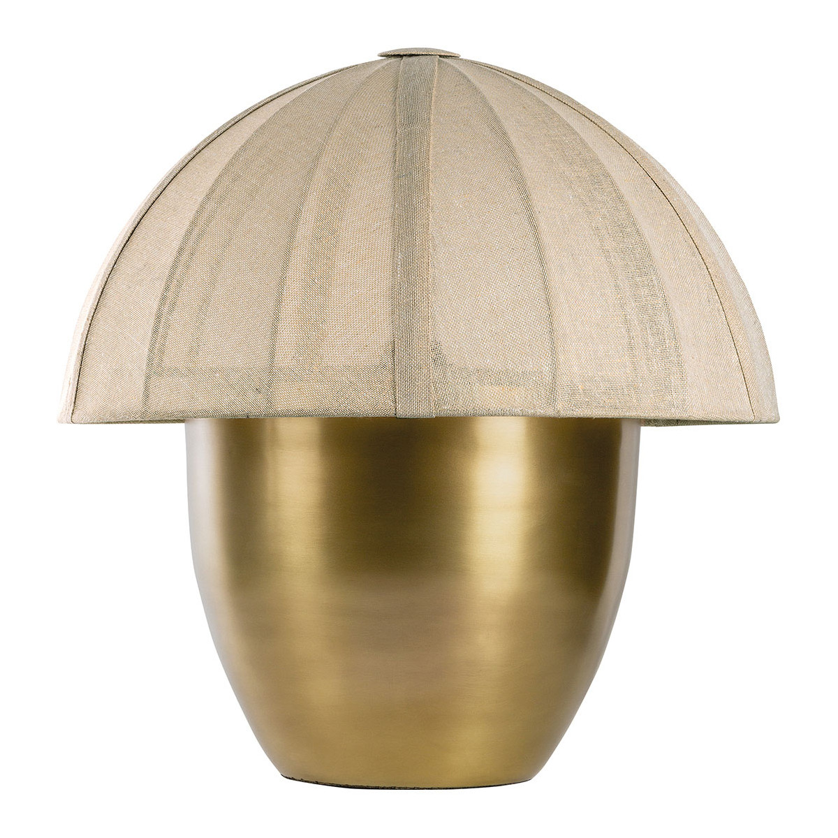 Héloïse golden metal lamp - cream fabric lampshade - large size - ø 48 x 50 cm BLANC D'IVOIRE White