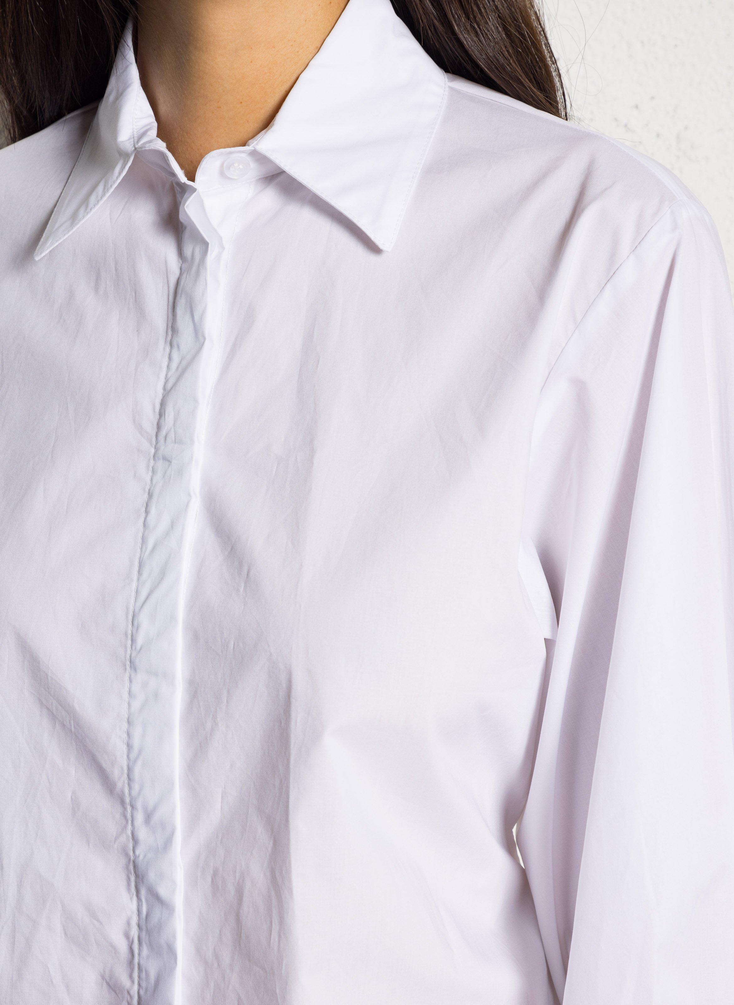 Camisa holgada con lazos de algodón ATTIC AND BARN Blanco