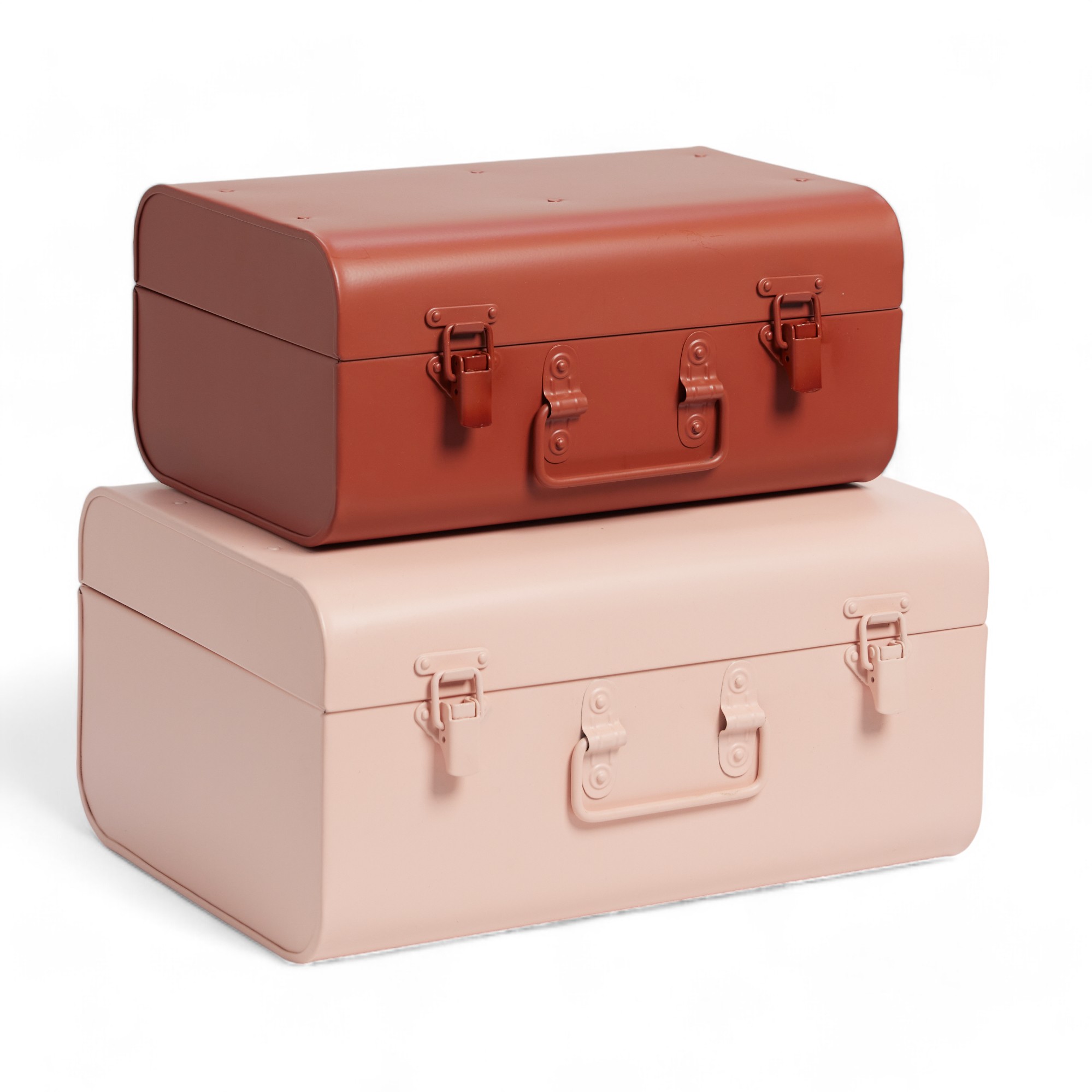 Set of 2 metal storage boxes FACTORY Pink