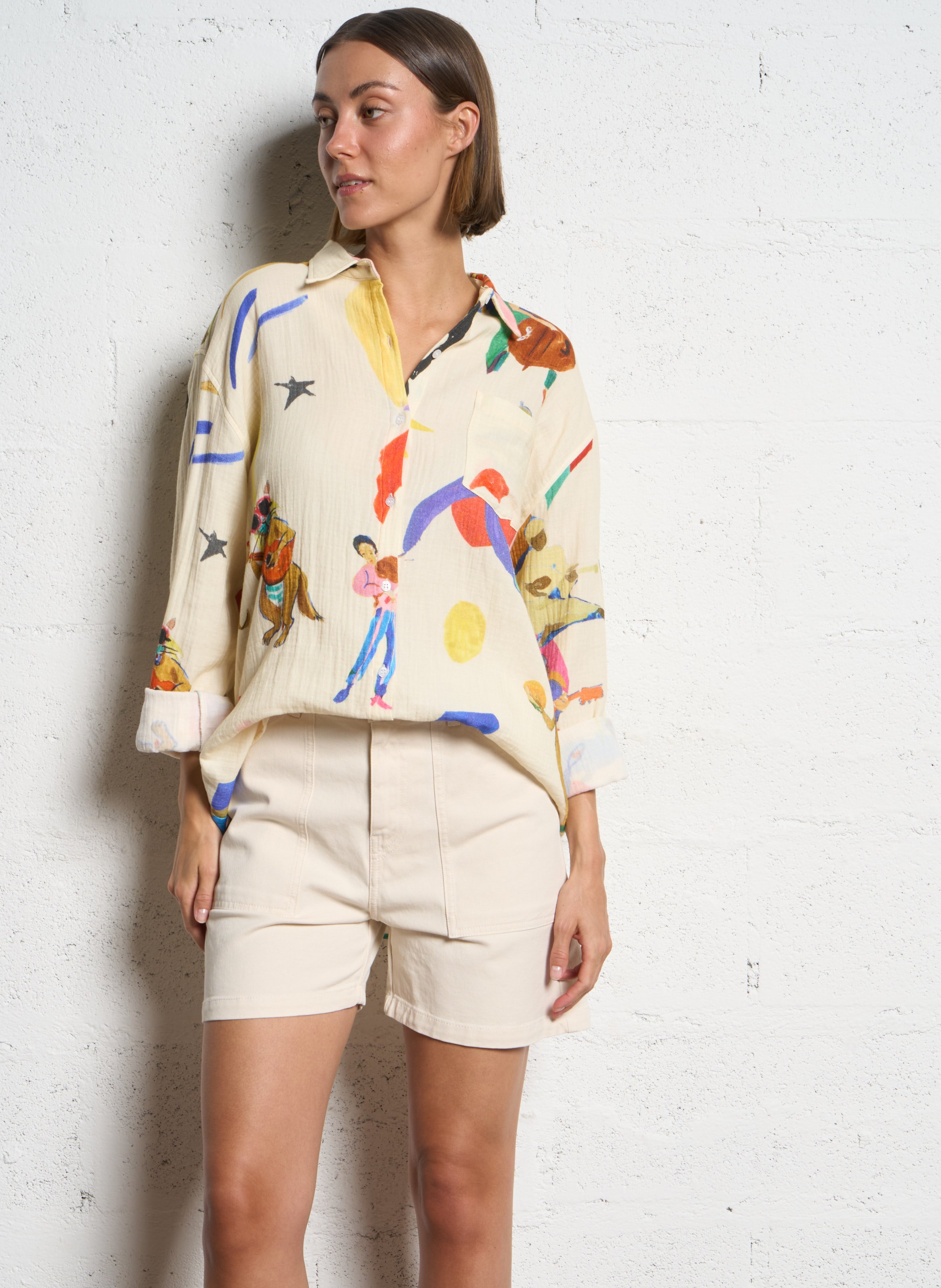 Capri plain oversized shirt G.KERO Multicolored