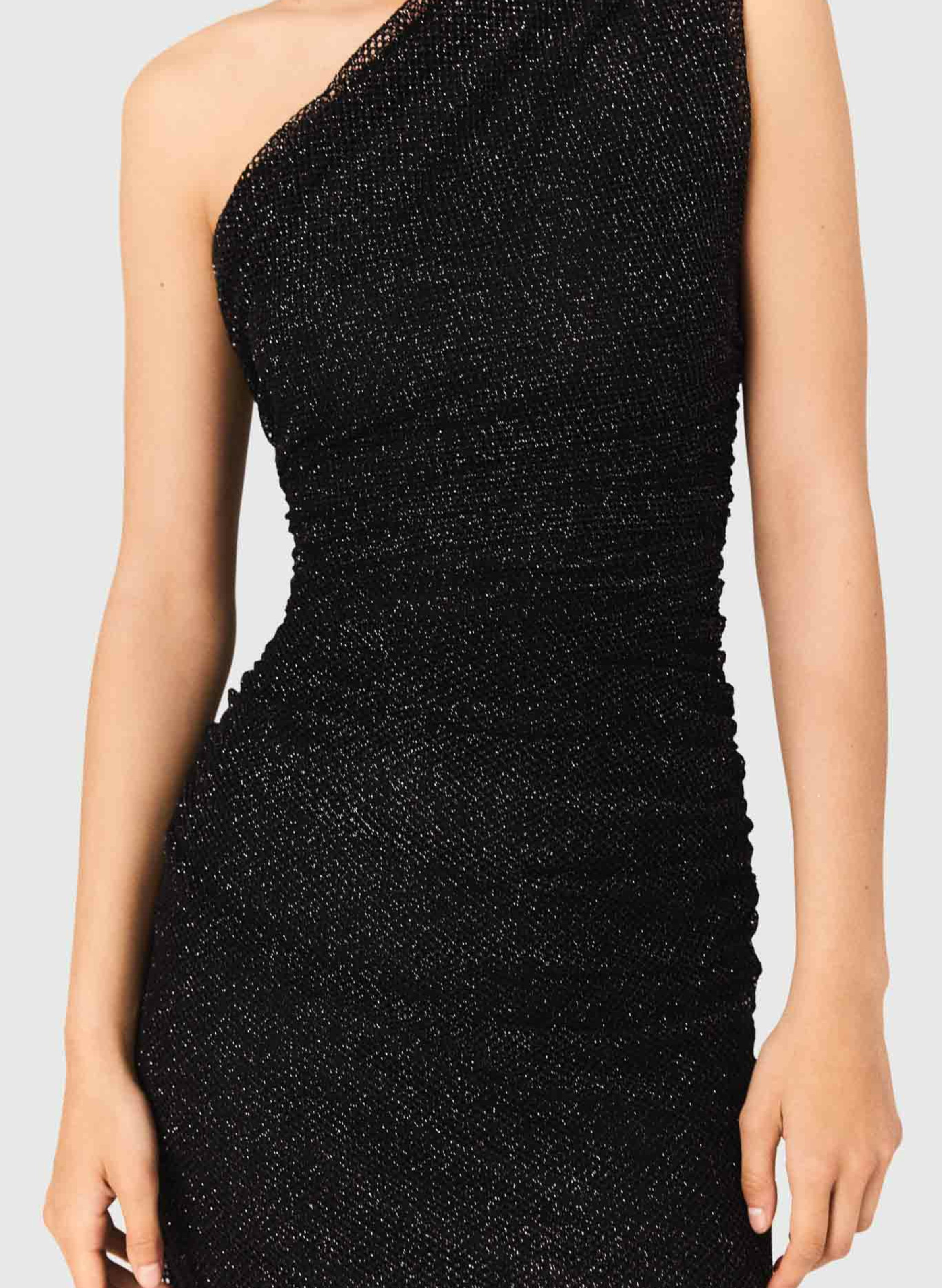 Robe midi asymétrique scintillante MAJE Noir