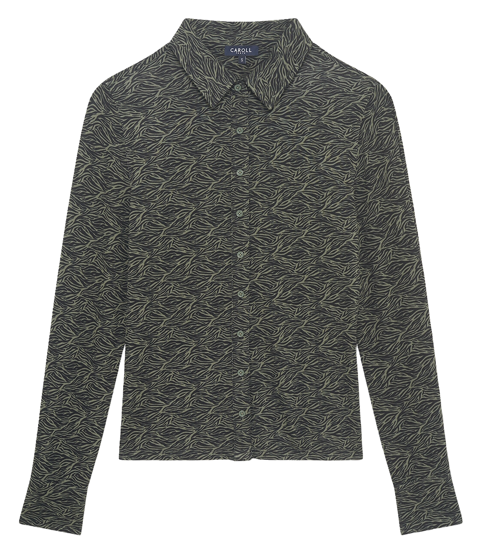 Chemise col classique imprimée CAROLL Vert