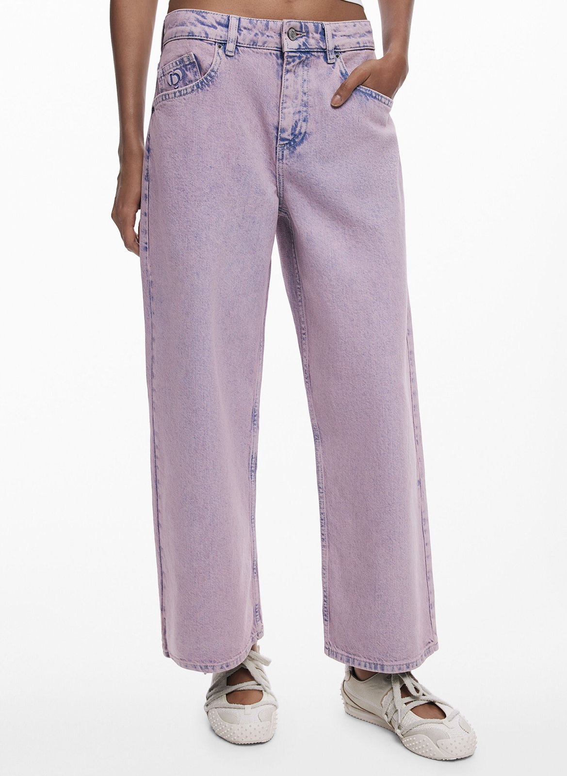 Jeans larghi in cotone DESIGUAL Rosso