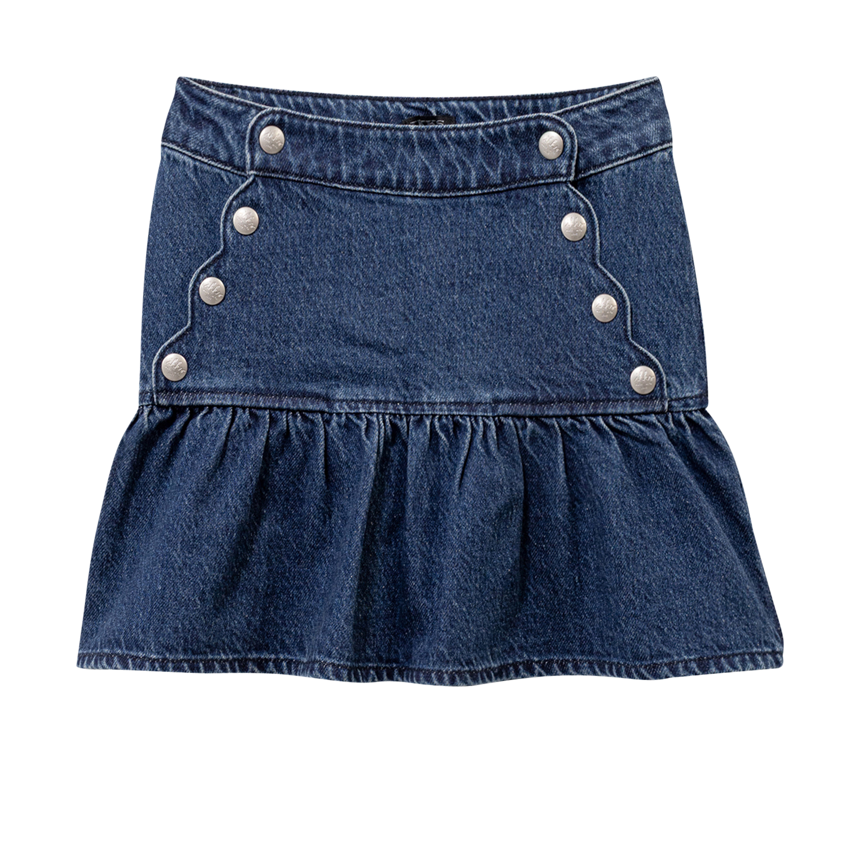 Jupe en jean pressions en coton IKKS JUNIOR Bleu