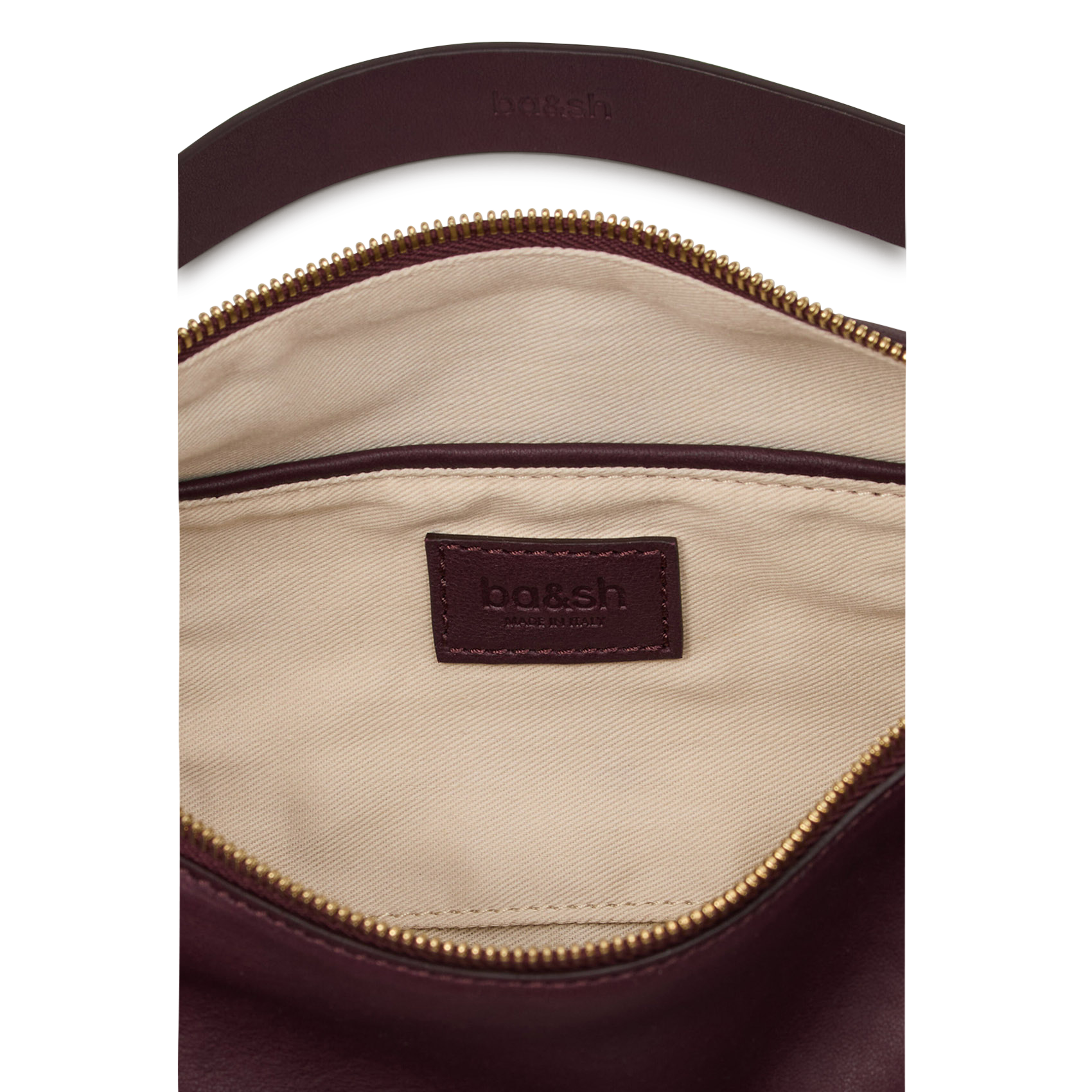 Sac porté épaule en cuir BA&SH Prune