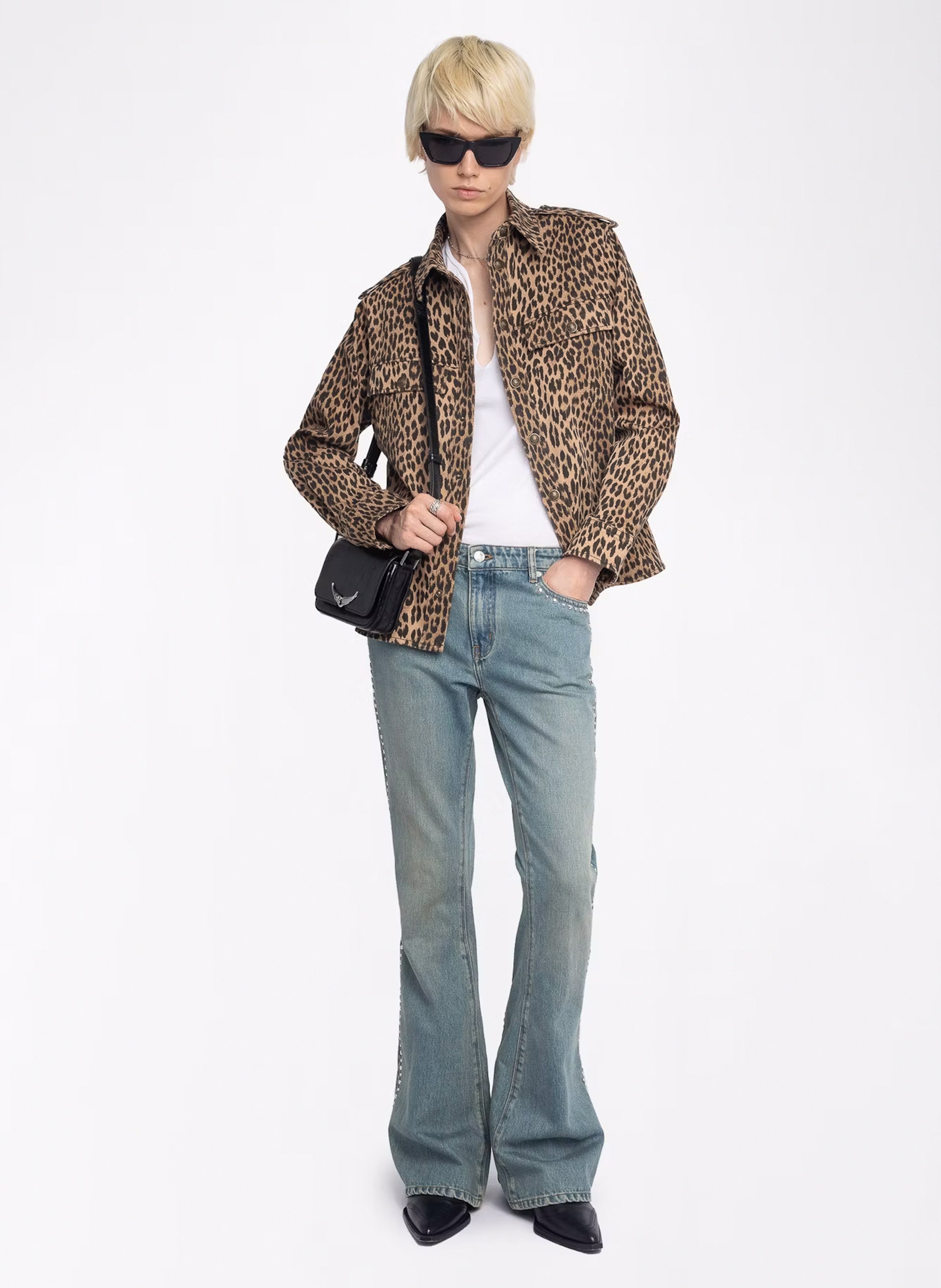 Chemise col classique léopard ZADIG&VOLTAIRE Marron