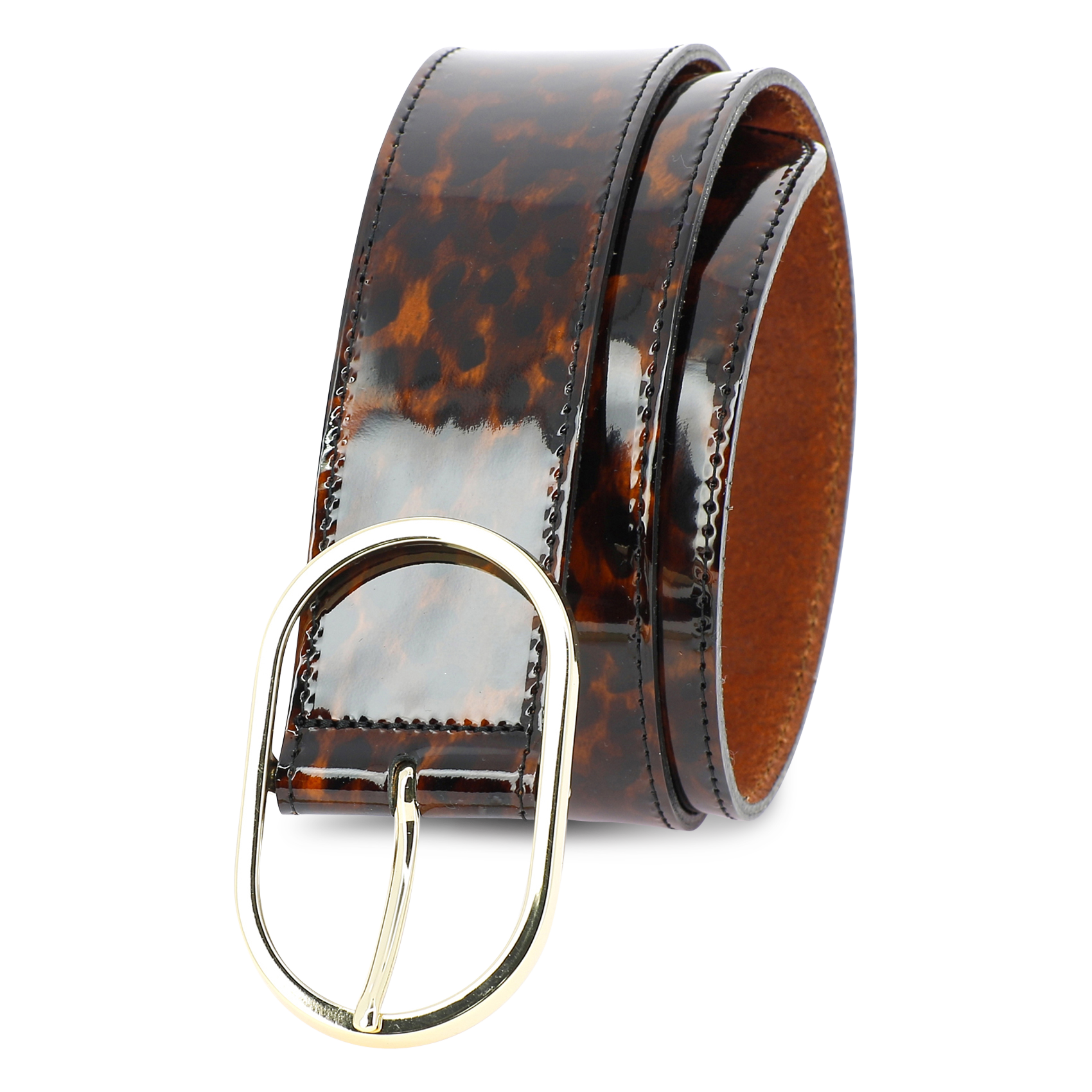 Leopardenmuster Gürtel HERBERT FRERE SOEUR Braun