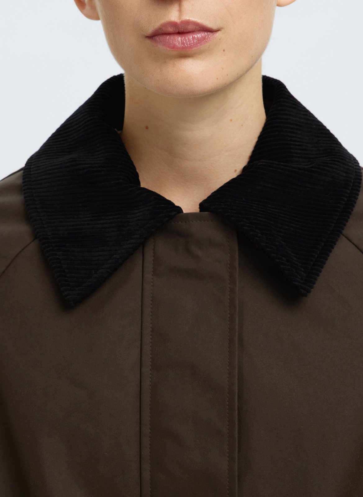 Veste droite en coton SELECTED Marron