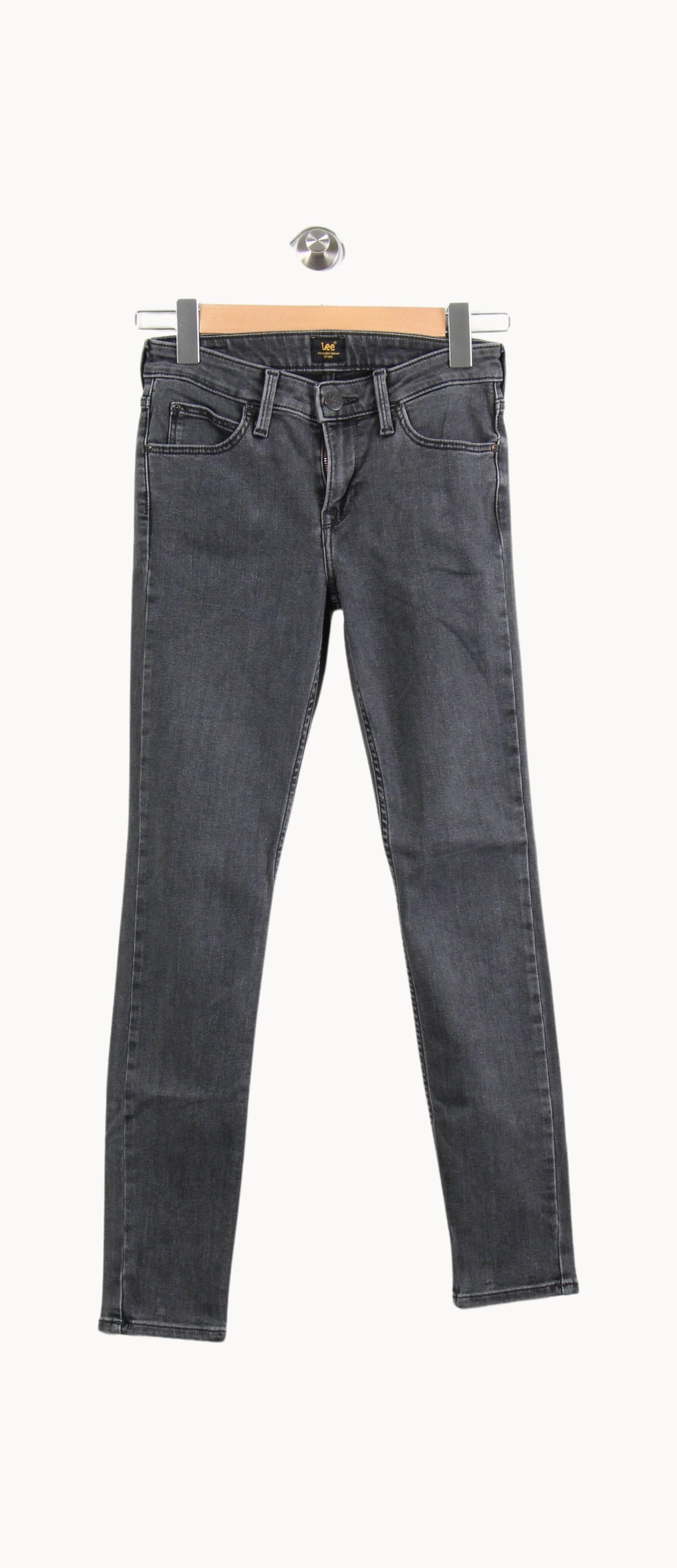 Cropped slim jeans with studs LEE - Seconde Main Grey