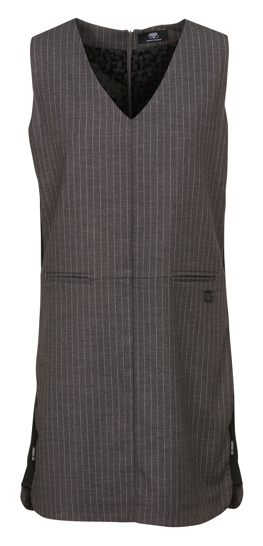 Korte jurk met V-hals LE TEMPS DES CERISES Grey