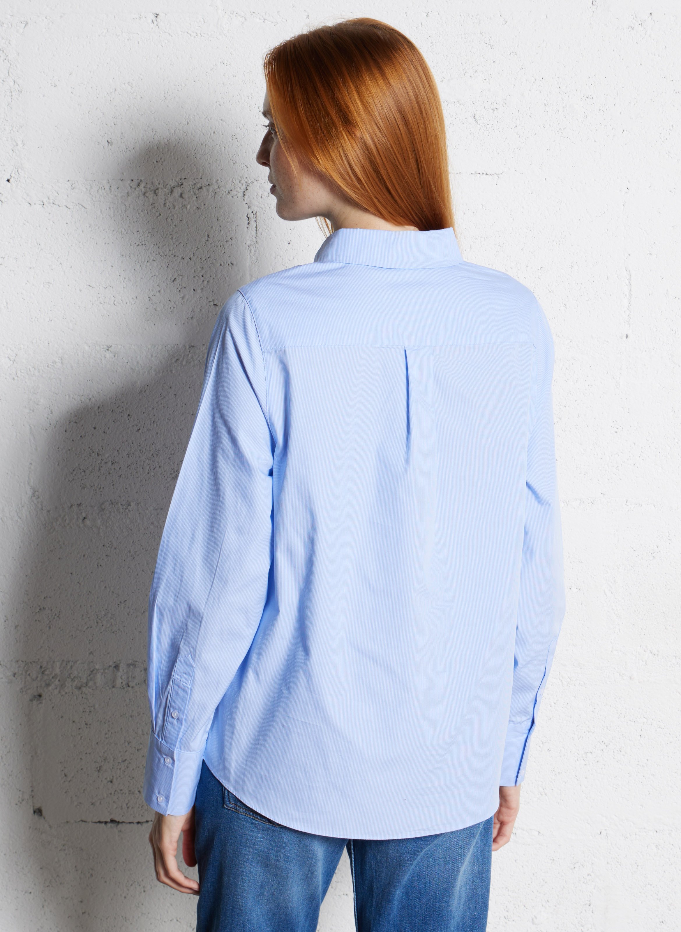 Chemise ample col classique en coton SUD EXPRESS Bleu