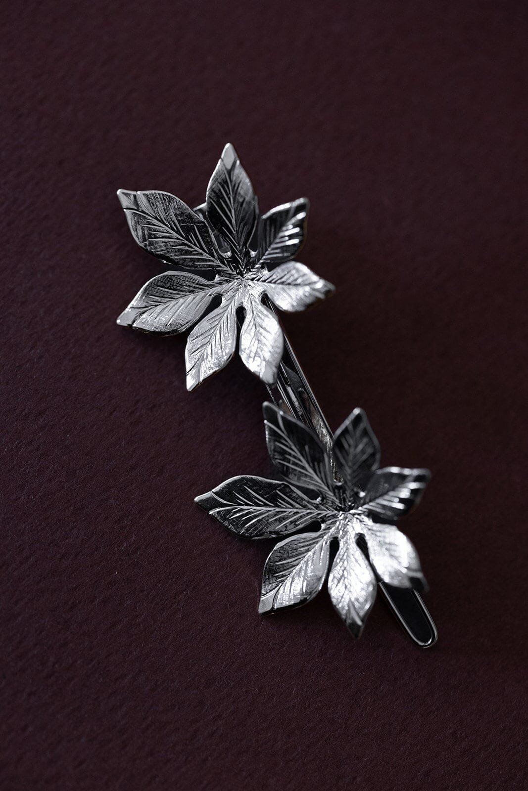 HESPÉRIS - fine gold-plated flower hair slide MONSIEUR SIMONE Silver