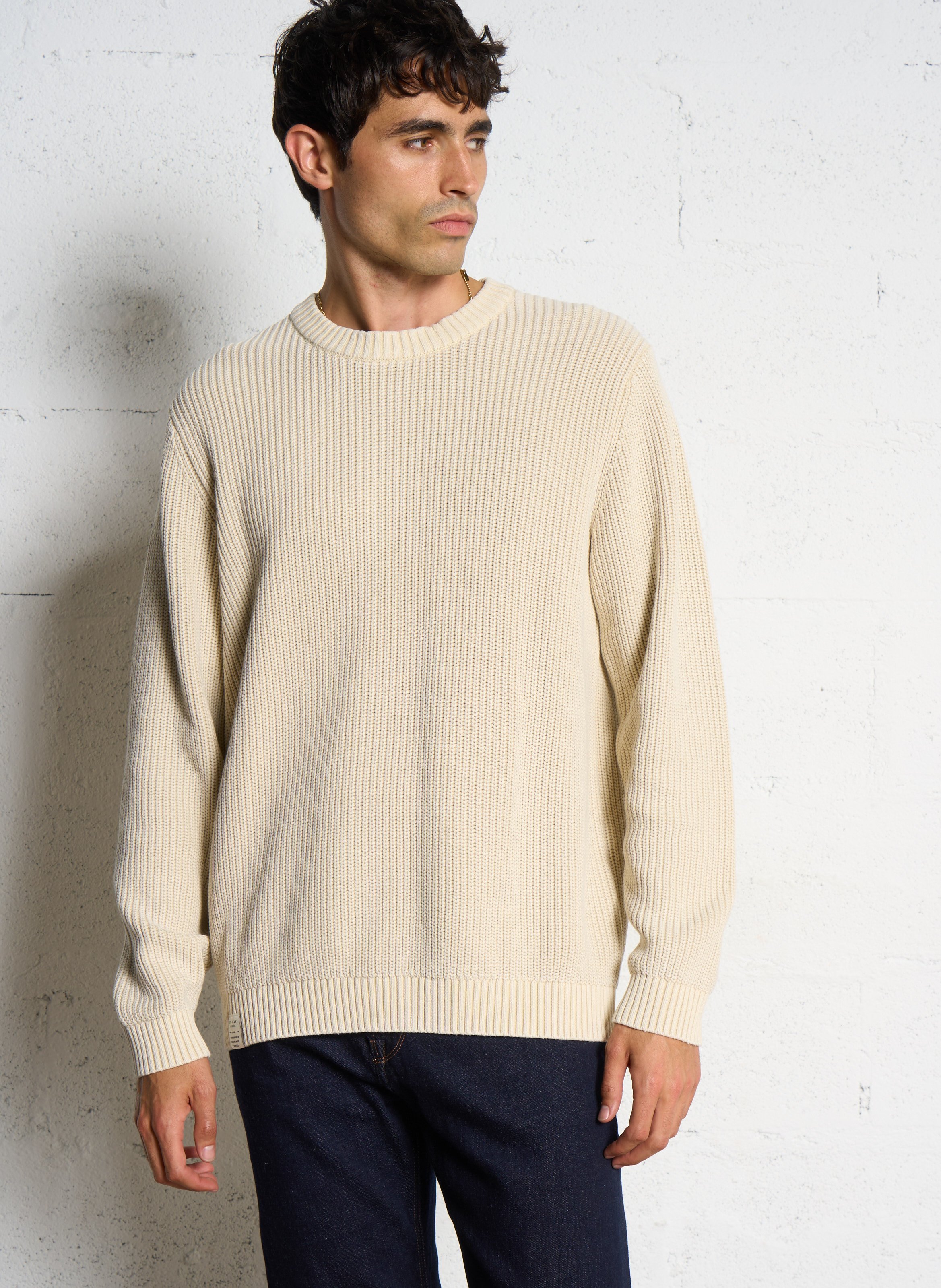 Colour block cotton sweater PEPE JEANS Beige