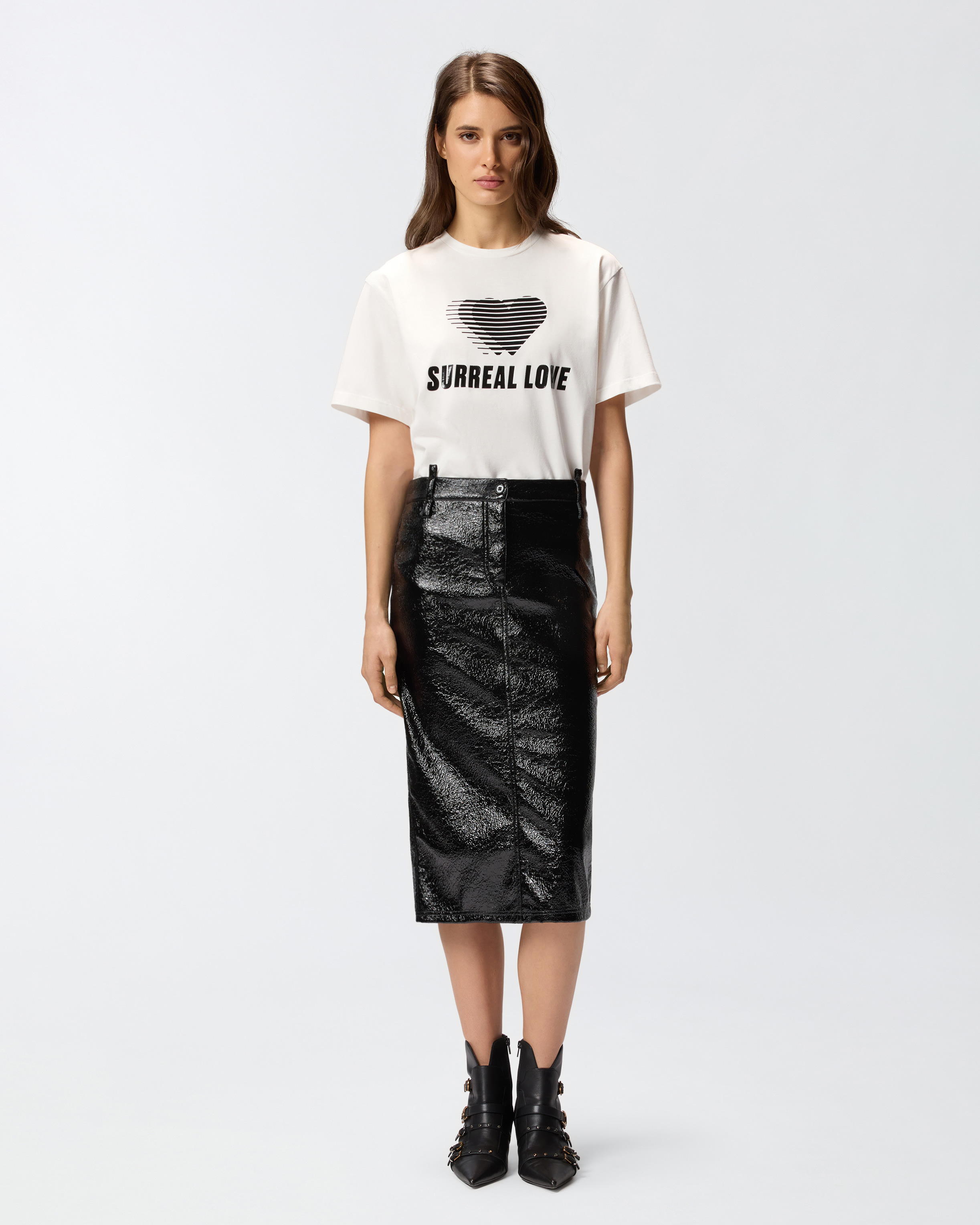 T-shirt with print PINKO White