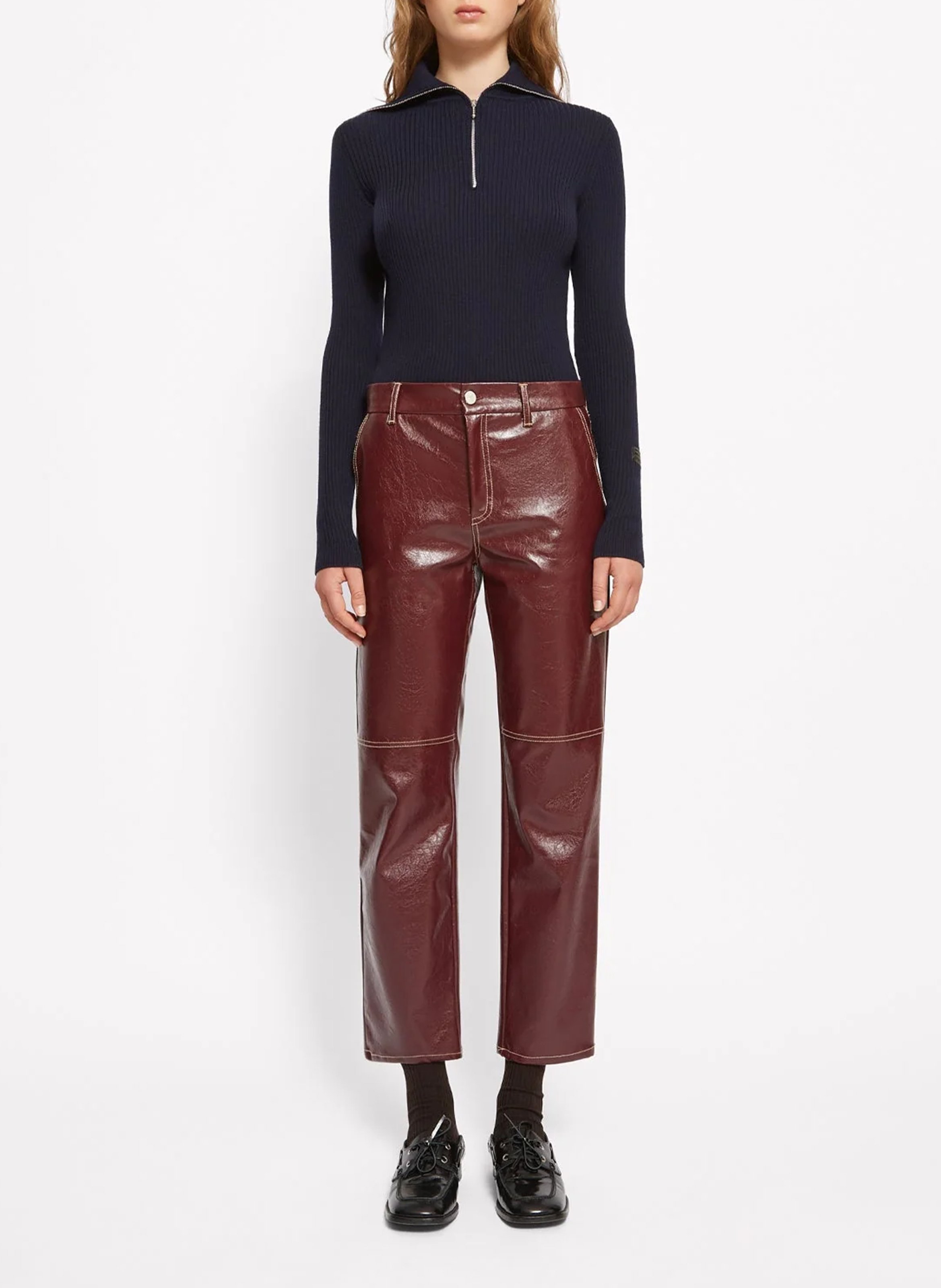 Pull col montant en laine ROSEANNA Bleu