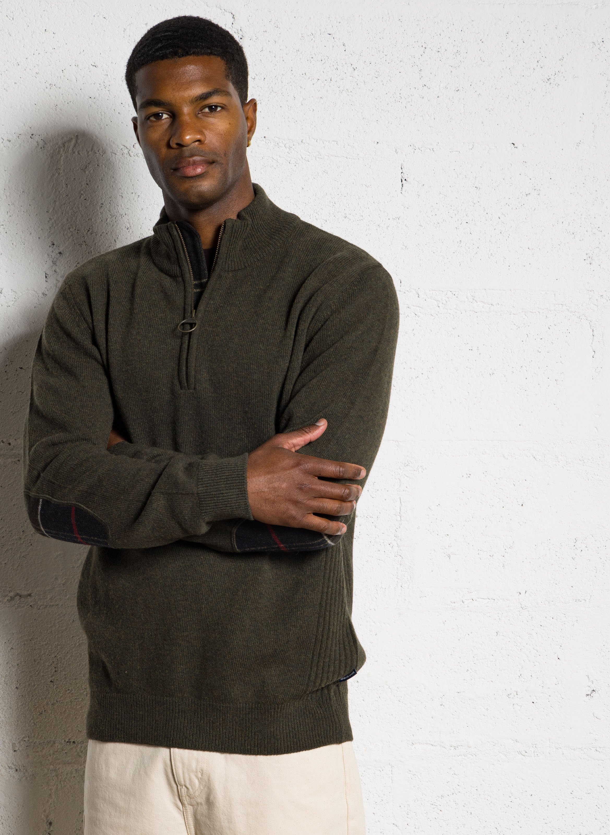 Rechte, wollen trui BARBOUR Kaki