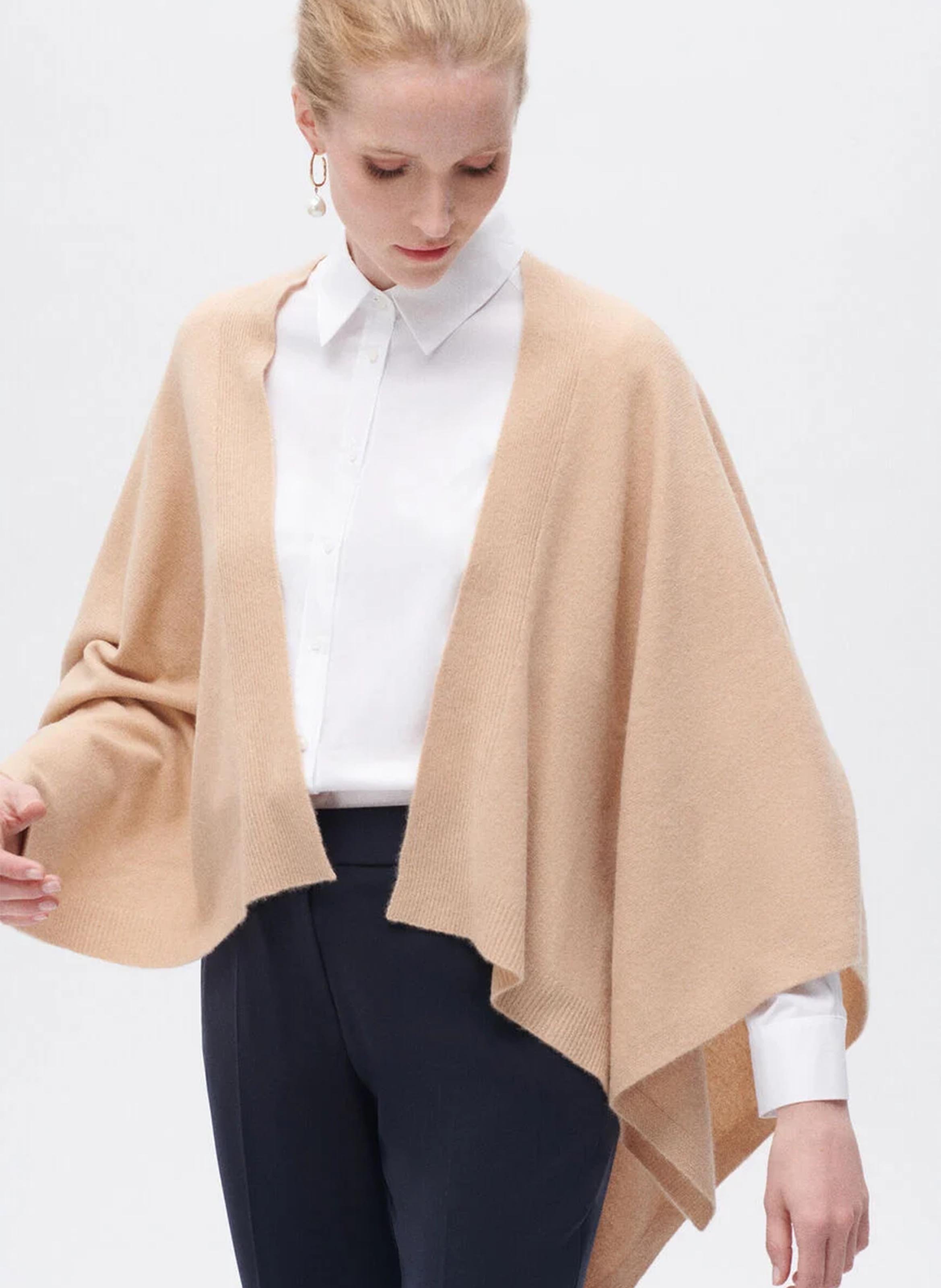 Baltimore cashmere poncho CAROLL Brown
