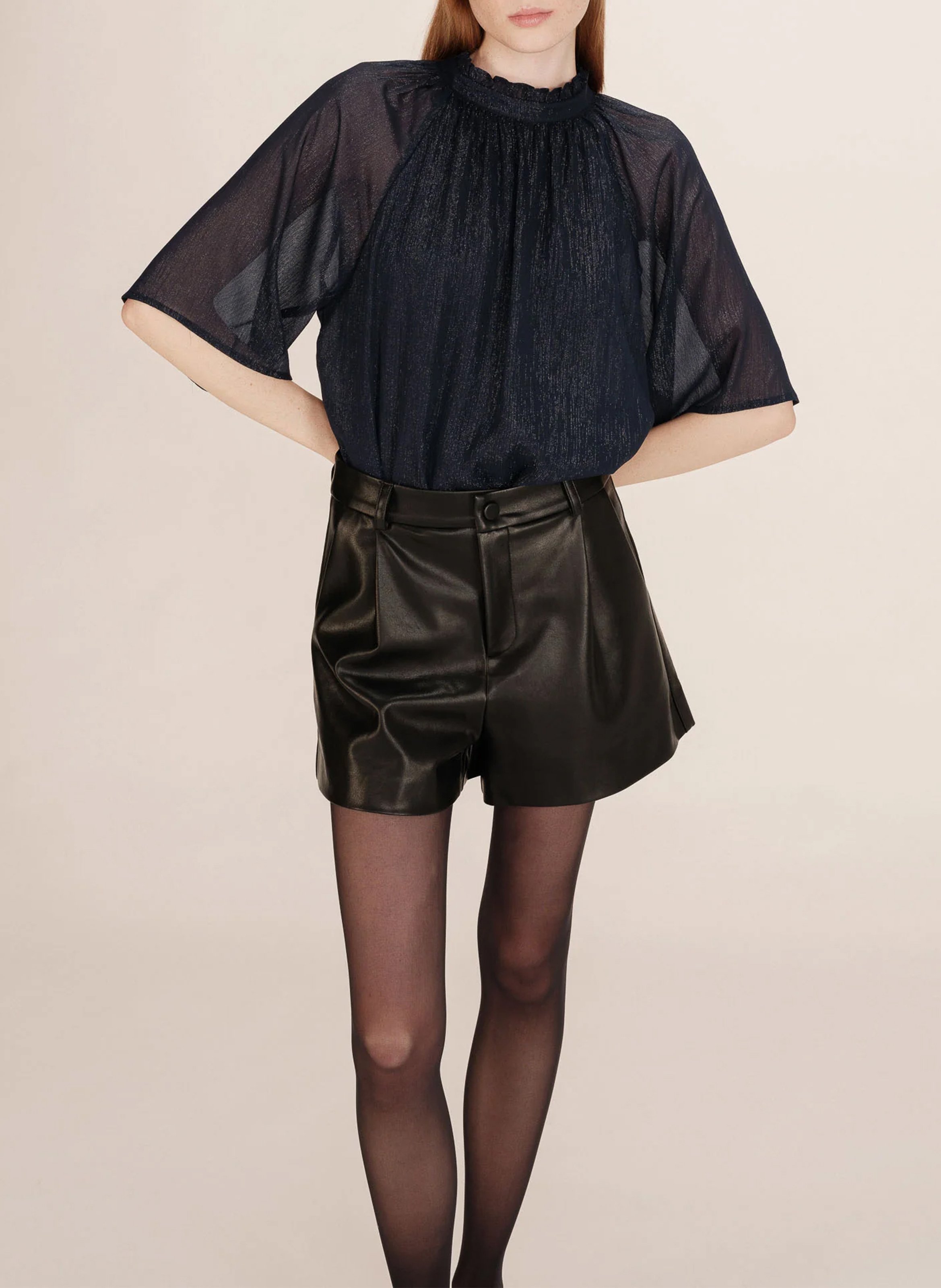 Bluse mit Stehkragen GRACE ET MILA Blau