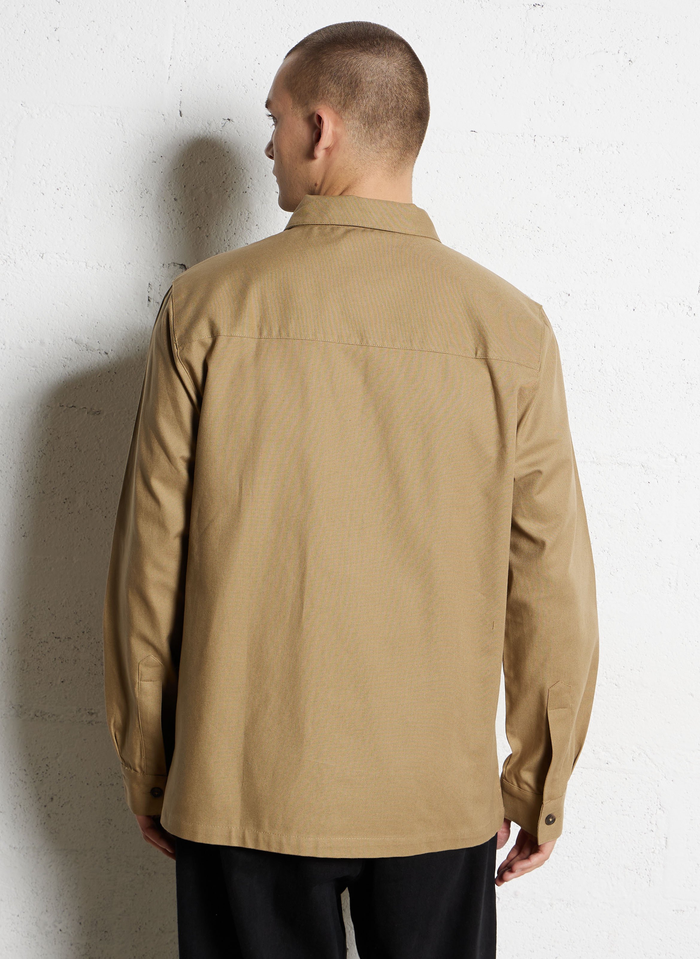 Surchemise oversize en coton FARAH Beige