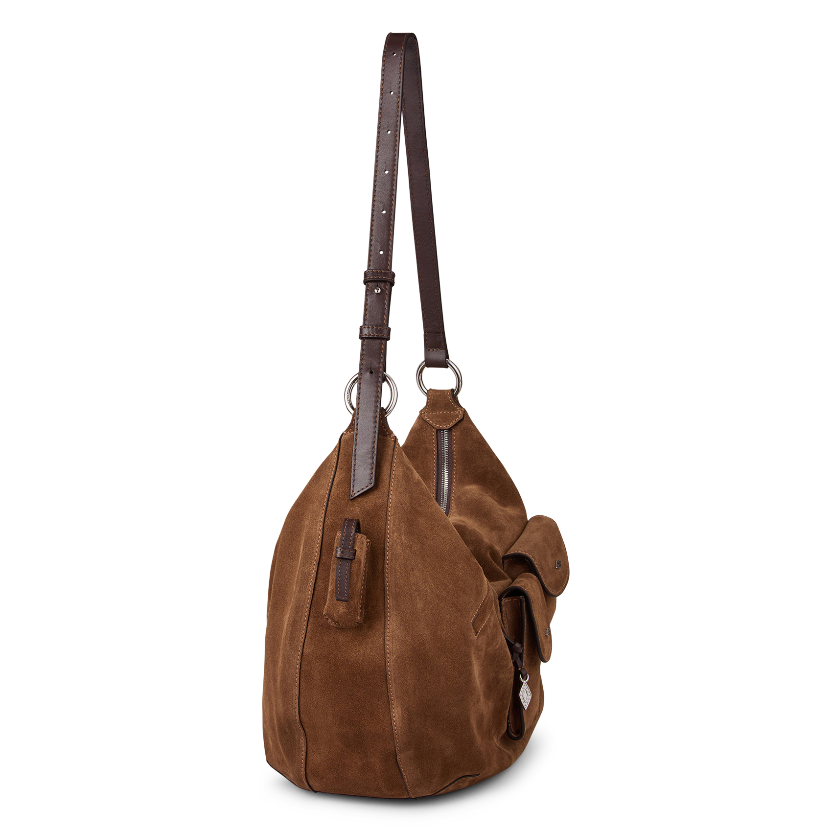 Buideltas van getextureerd leer met veters BA&SH Bruin