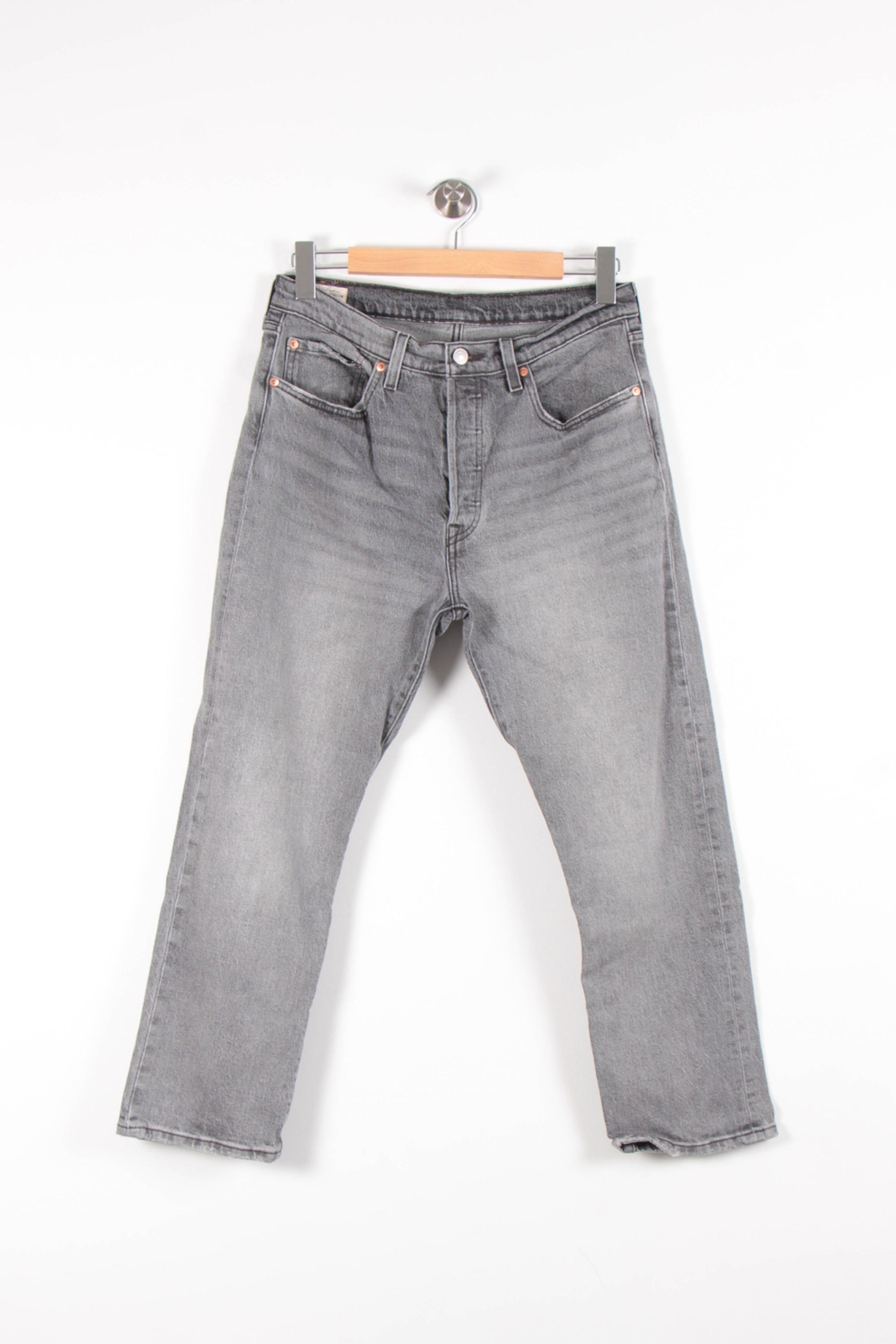 Cropped slim jeans with studs LEVI'S - Seconde main Grey