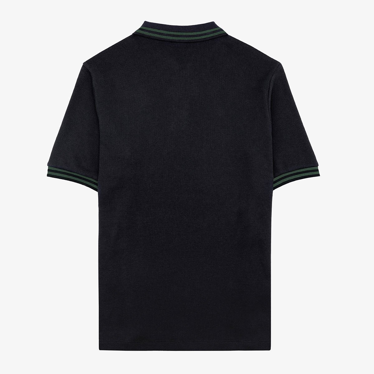 Short-sleeved black waffled polo from Pau section SERGE BLANCO Black