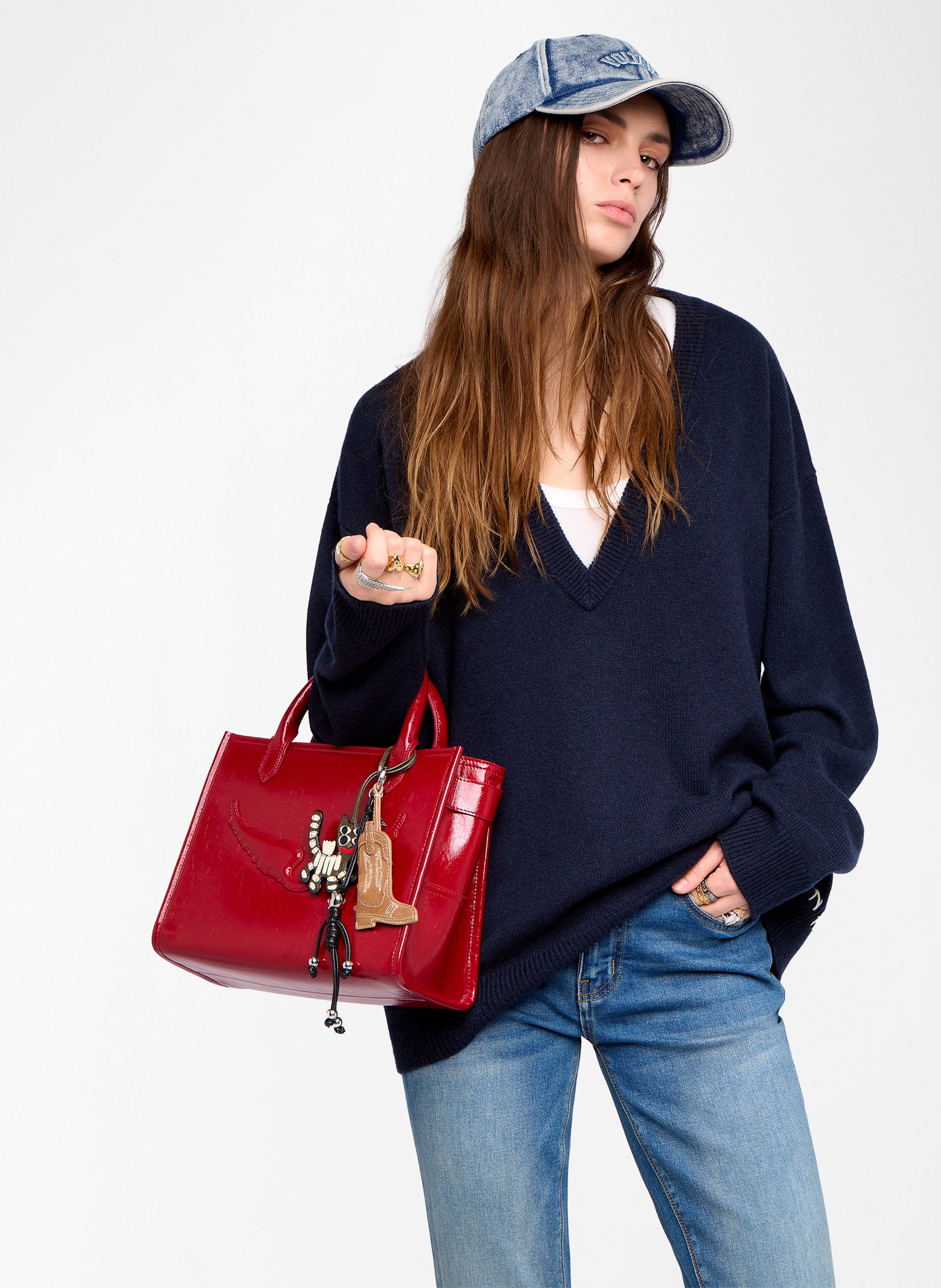 Sac bandoulière en cuir ZADIG&VOLTAIRE Rouge