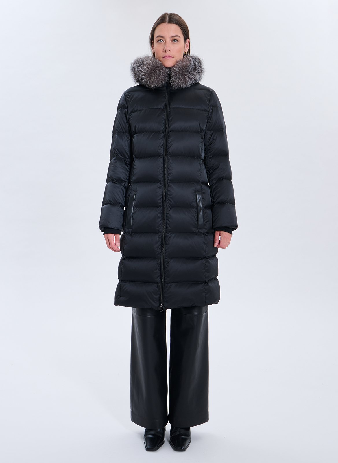 Donsjack met opstaande kraag ZAPA Zwart