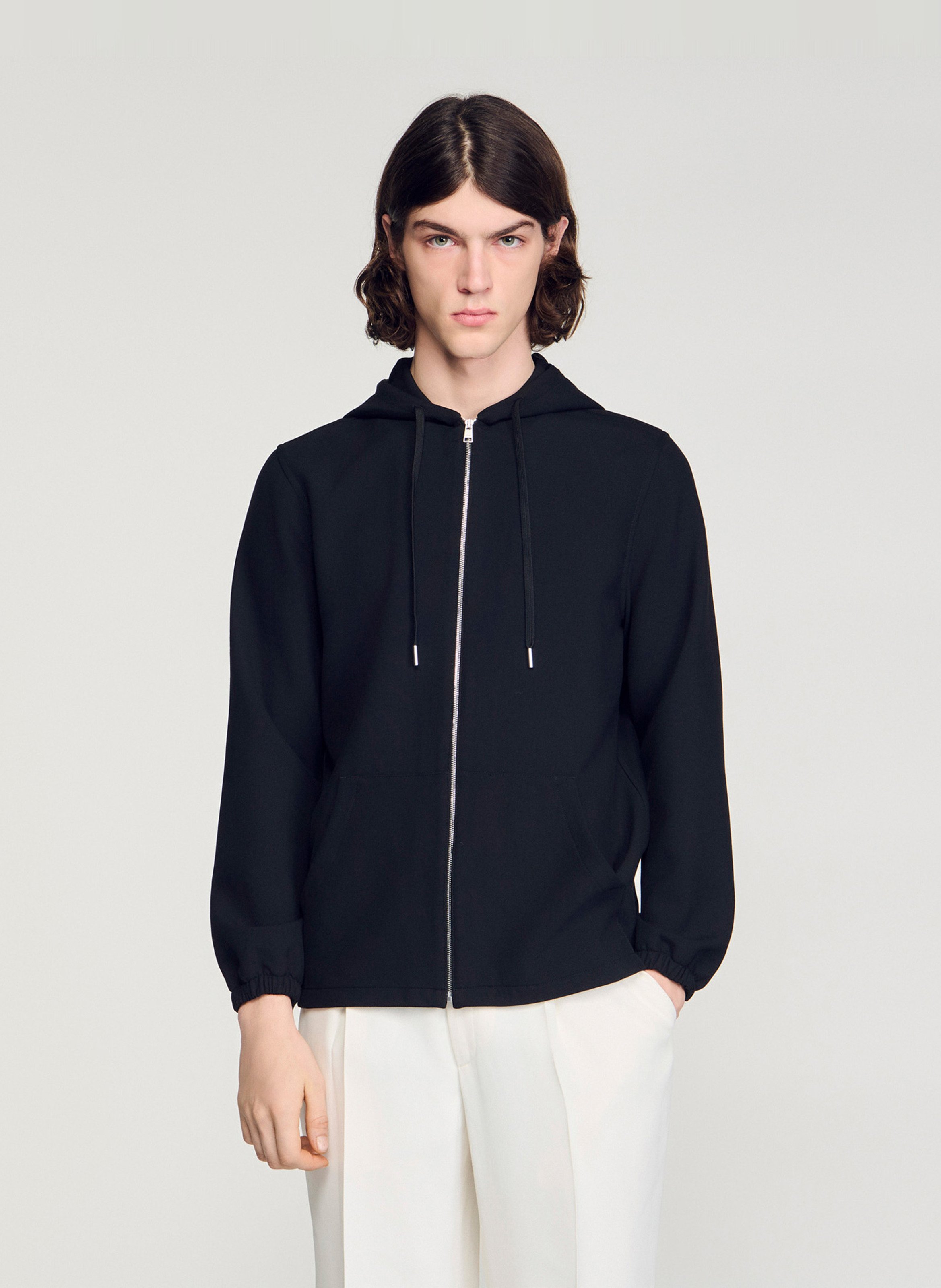 Sweay droit à capuche SANDRO Noir