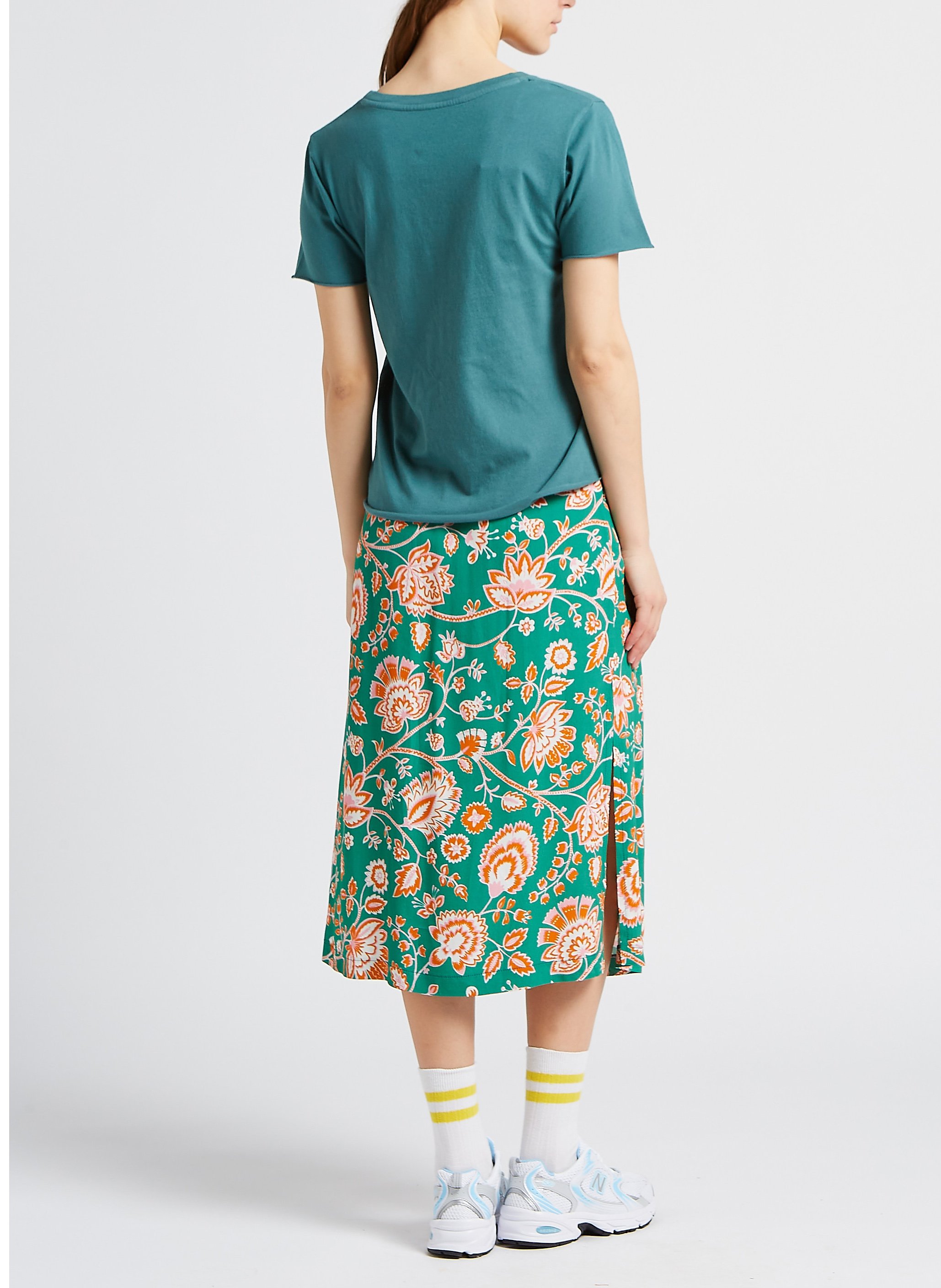 Lange rok met bloemenprint LA PETITE FRANCAISE Groen