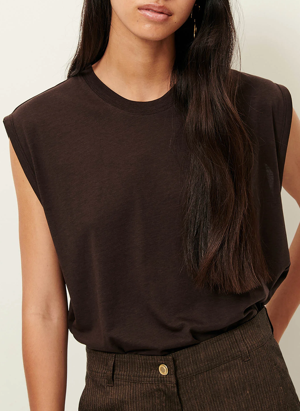 Tee-shirt ample col rond SESSUN Marron