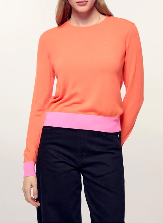 Bleu frais chiné | Pull à col rond - Femme - Cachemire & Mérinos | Woolover FR Bleu frais chiné | Pull à col rond - Femme - Cachemire & Mérinos | Woolover FR