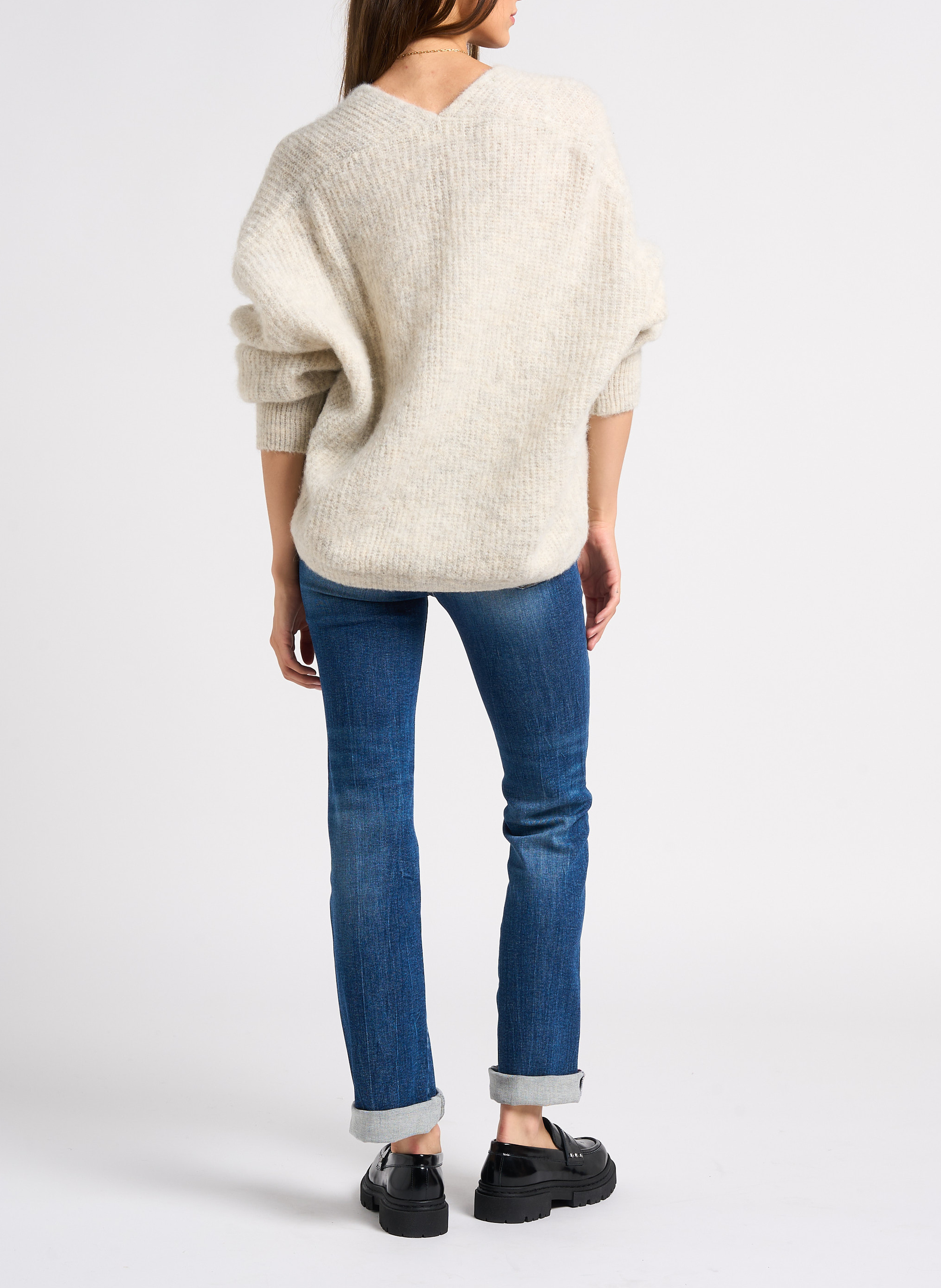 Open wool and alpaca blend cardigan AMERICAN VINTAGE Beige