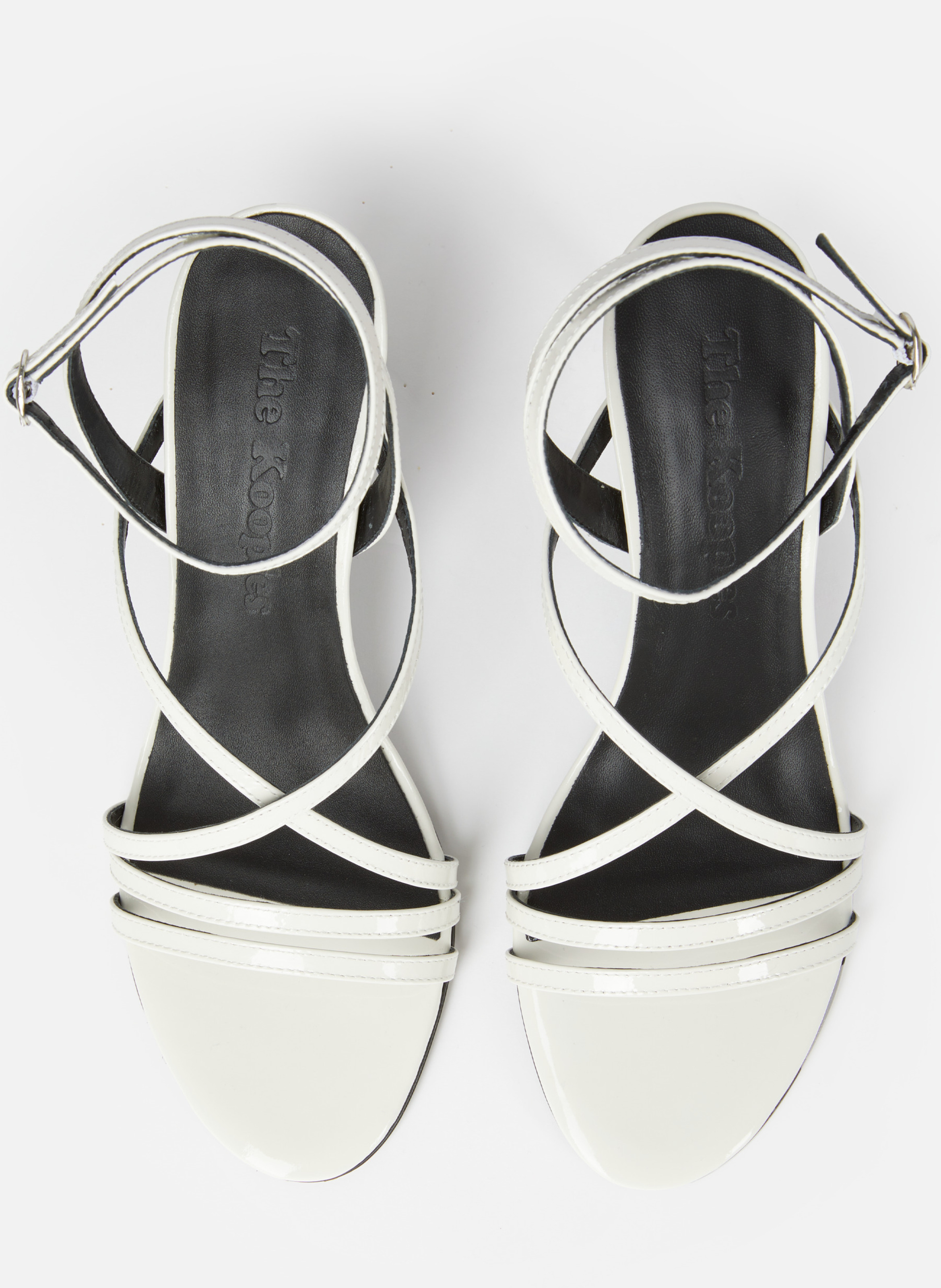 Heeled patent leather sandals THE KOOPLES Beige