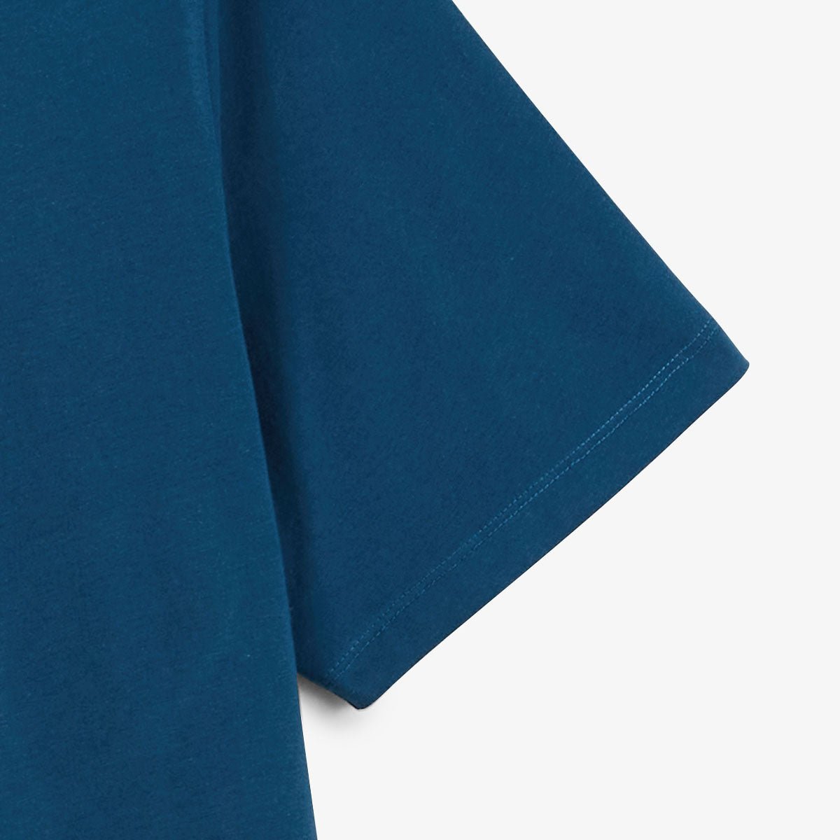 Round neck cotton T-shirt with chest print SERGE BLANCO Blue