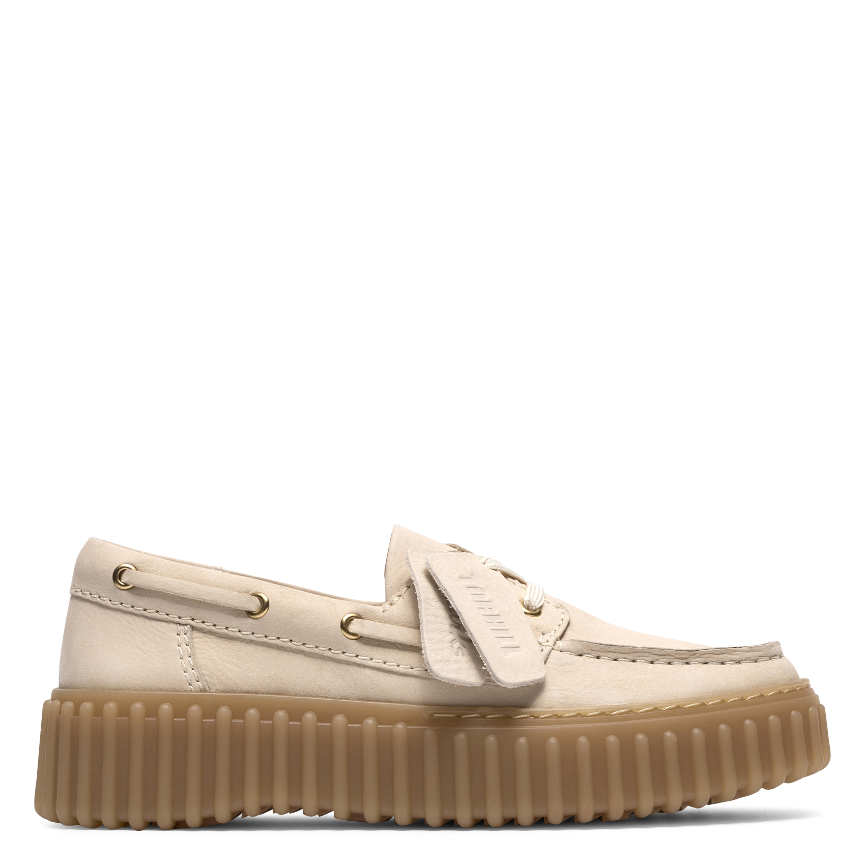 Leather deck shoes CLARKS Beige