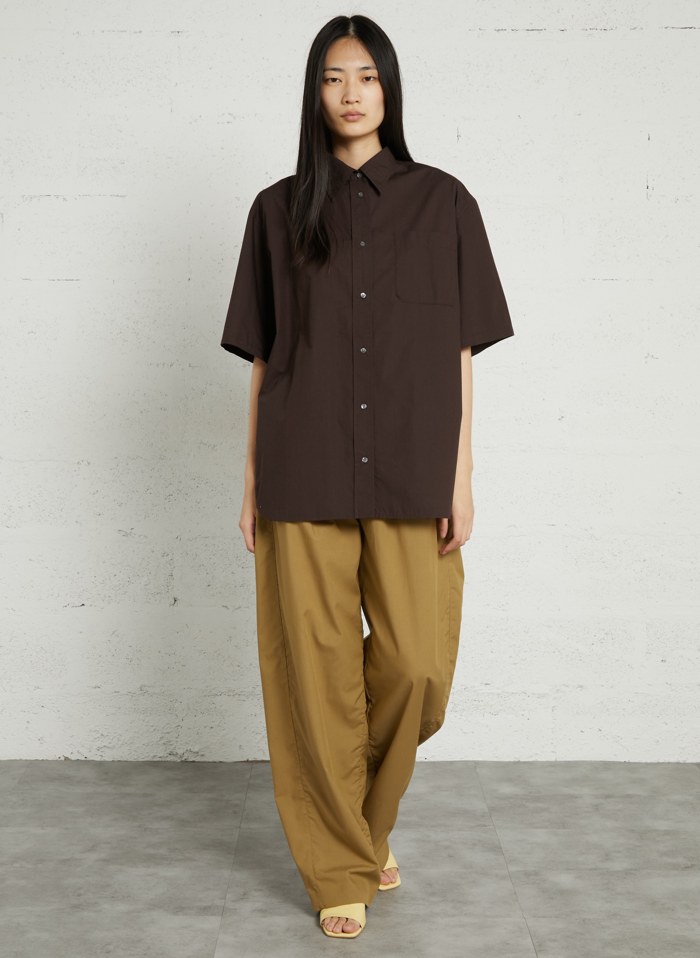 Oversize-Bluse aus Baumwolle mit klassischem Kragen SOEUR Braun