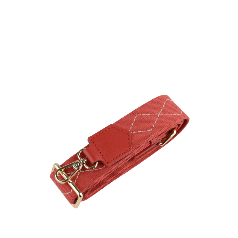 Cotton canvas shoulder strap POURCHET Red