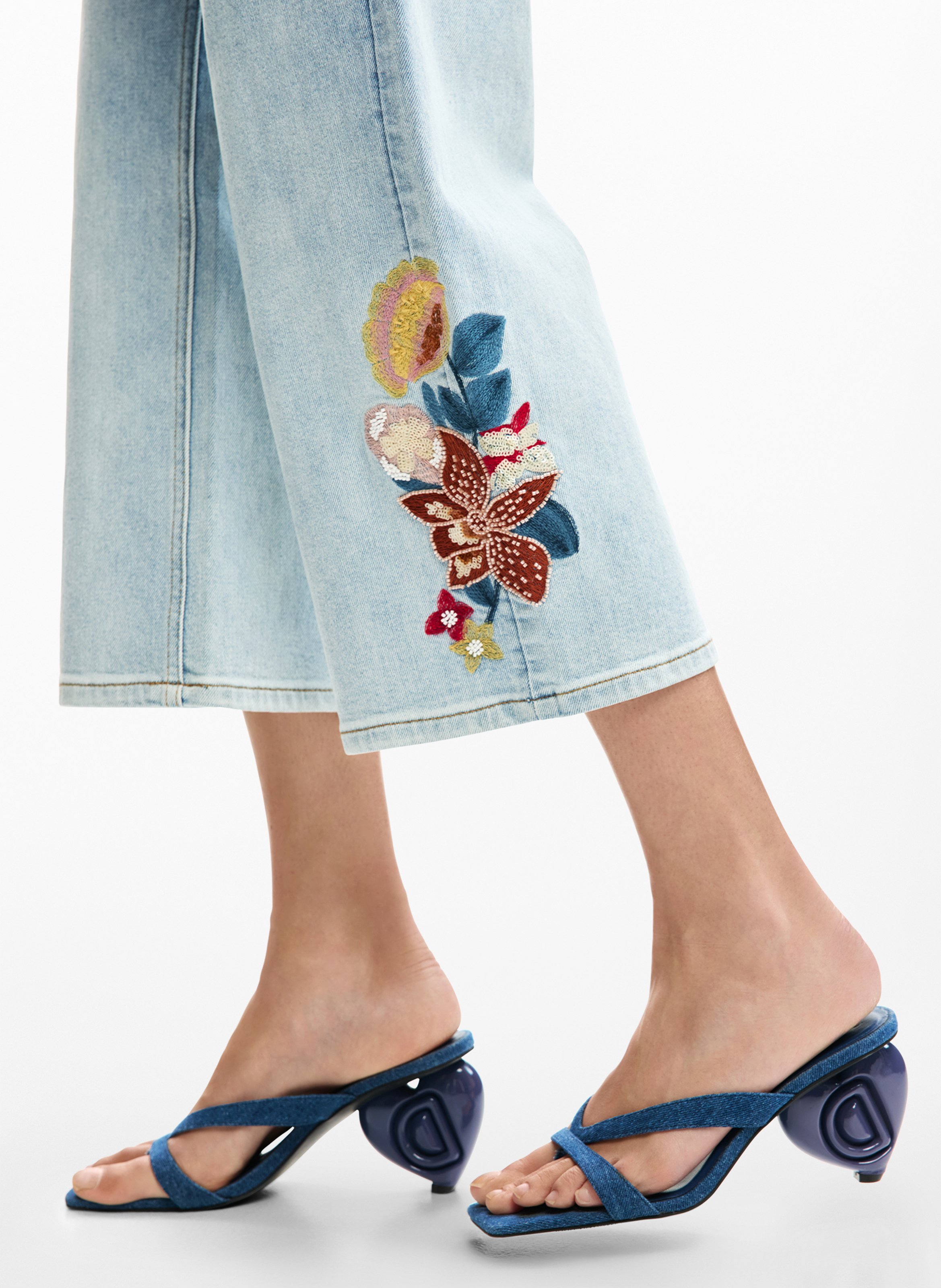 Wijde jeans met verwassen effect DESIGUAL Blauw