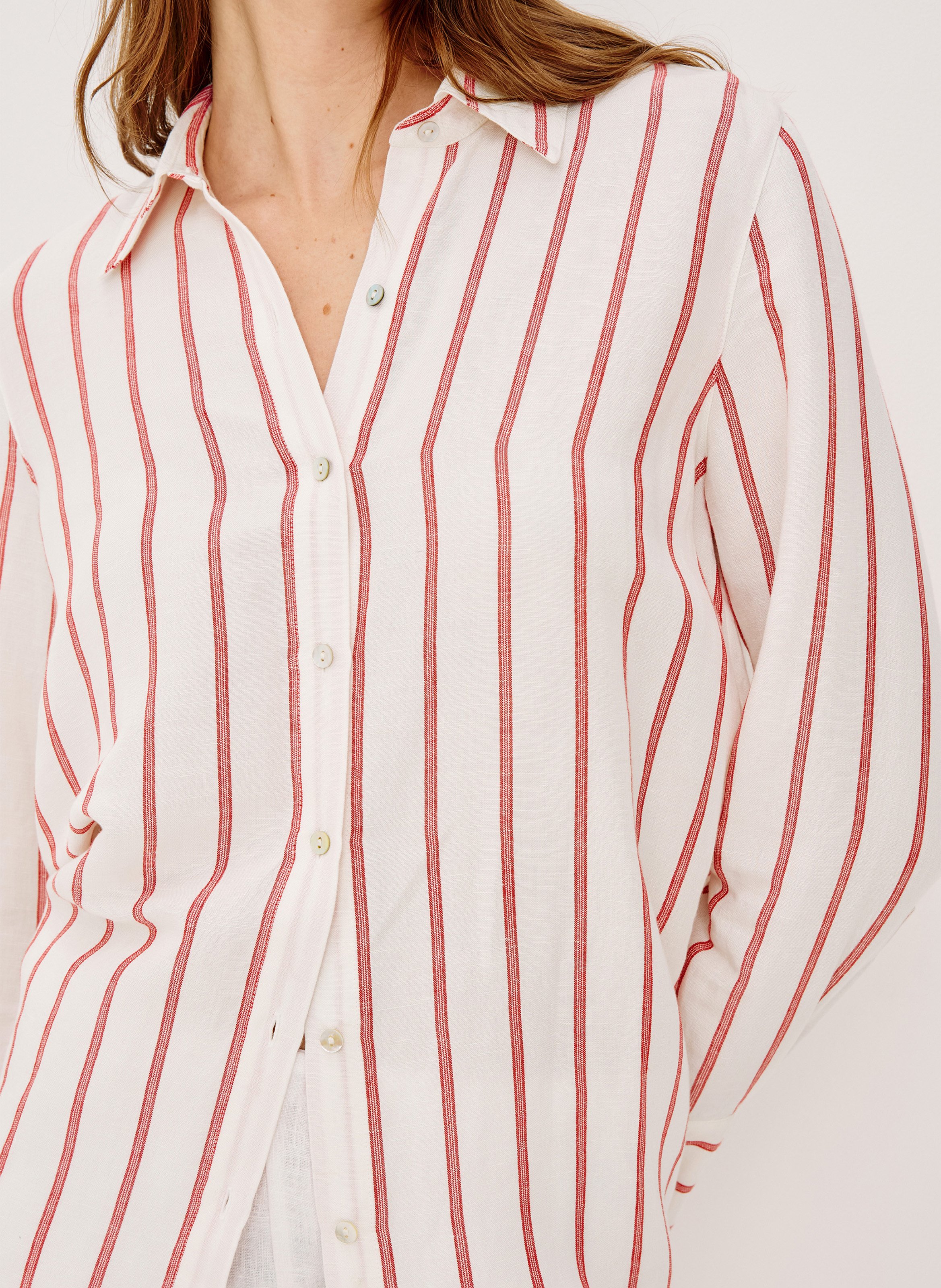 Chemise droite en lin mélangé RAILS Multicolore