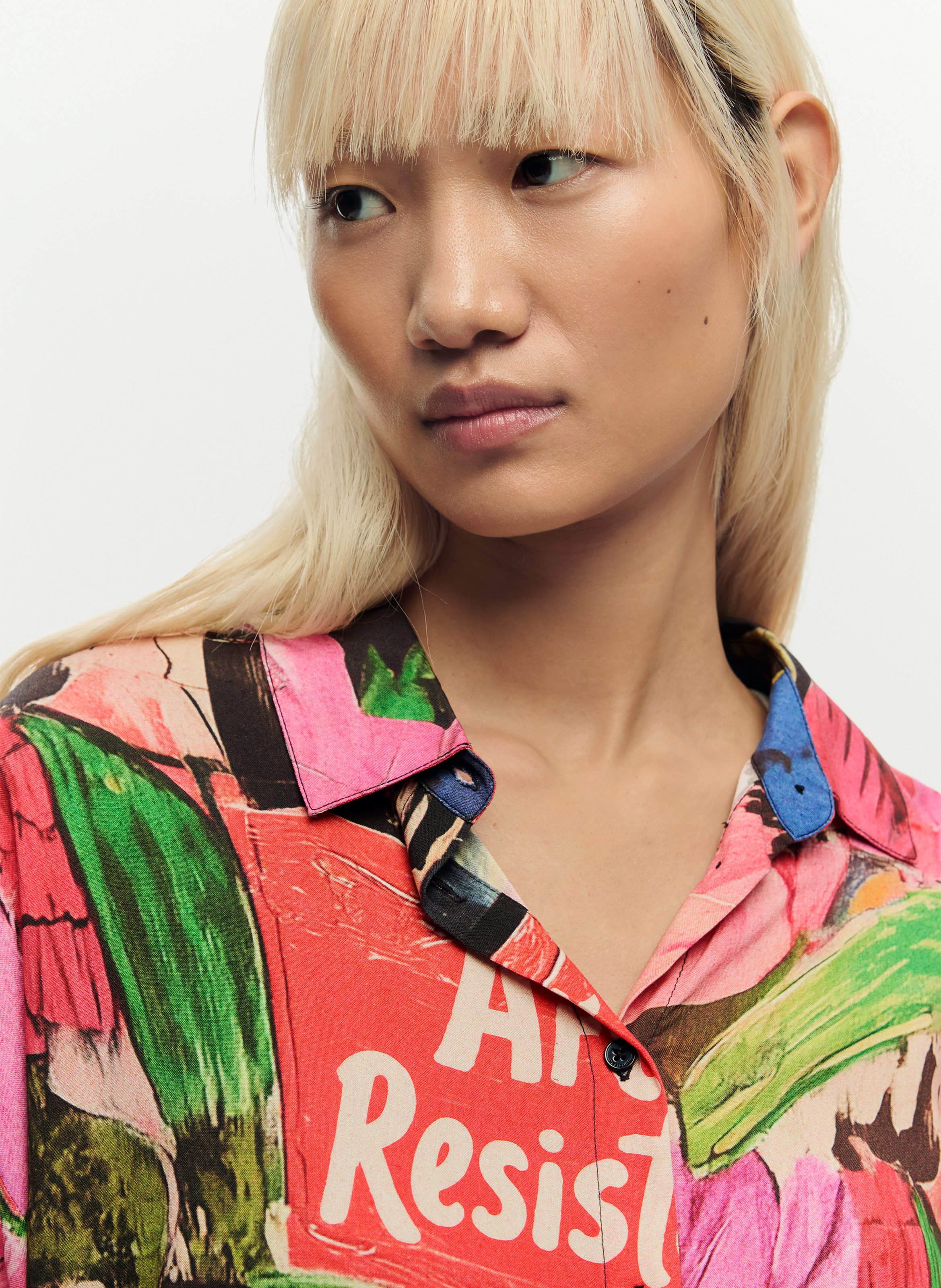 Chemise fluide boutonnée imprimée DESIGUAL Rouge